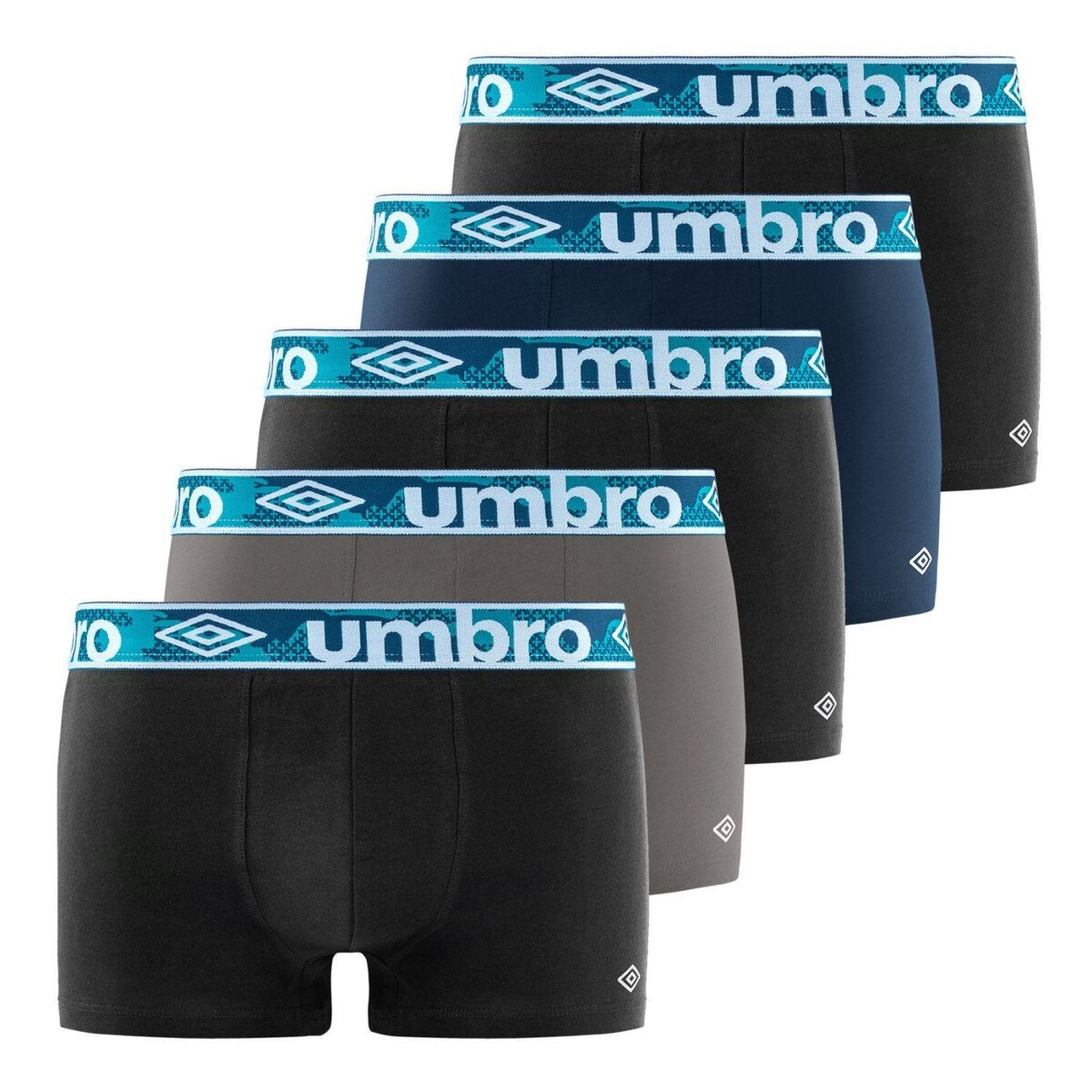 UMBRO Lot de 5 Boxers coton homme uni
