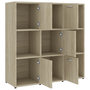 Voir la diapositive 5 : VIDAXL Bibliotheque Chene sonoma 90x30x90 cm Bois d'ingenierie