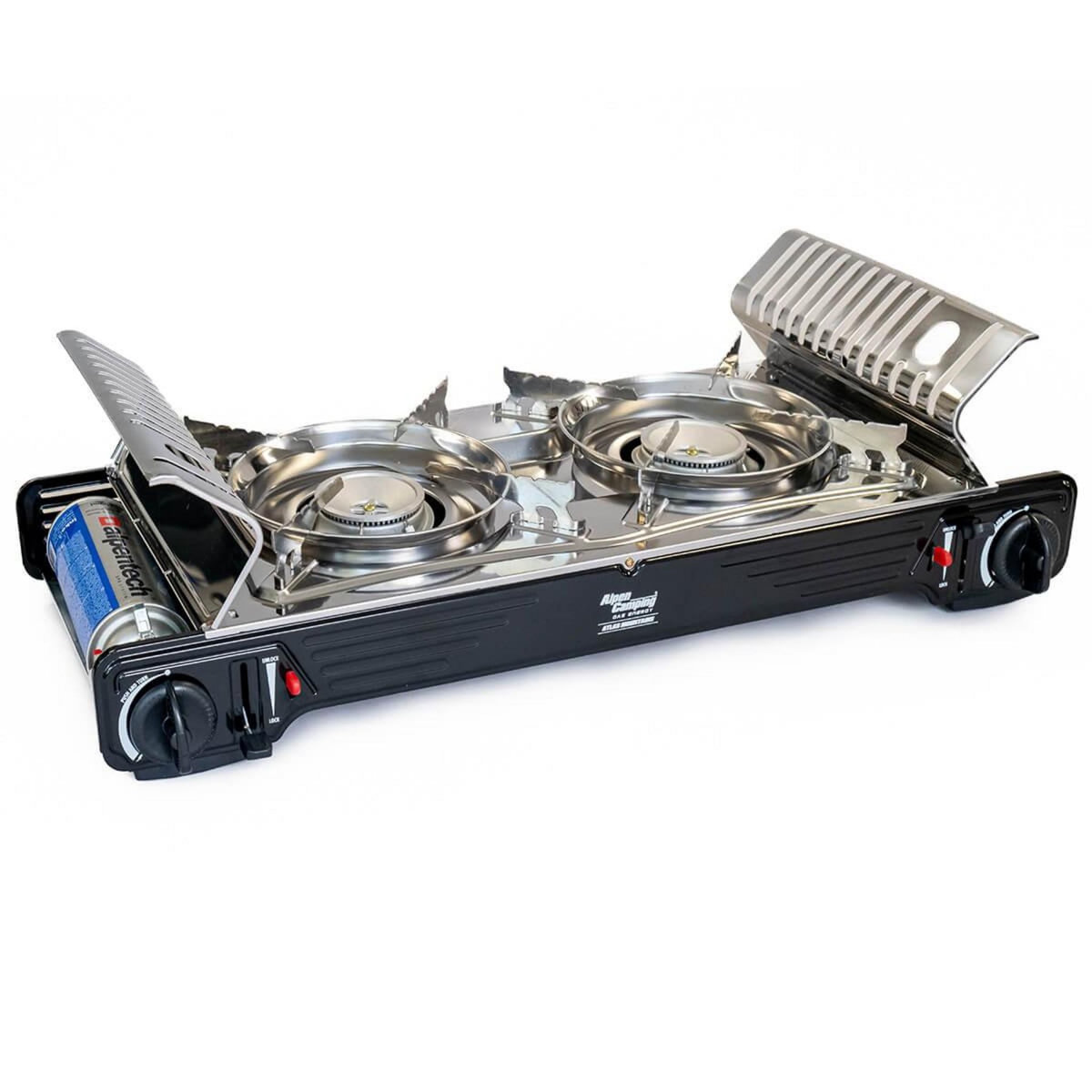 ALPENTECH Réchaud gaz 2 feux 4400W Inox Thermocouple Interieur / Exterieur ATLAS ALPEN
