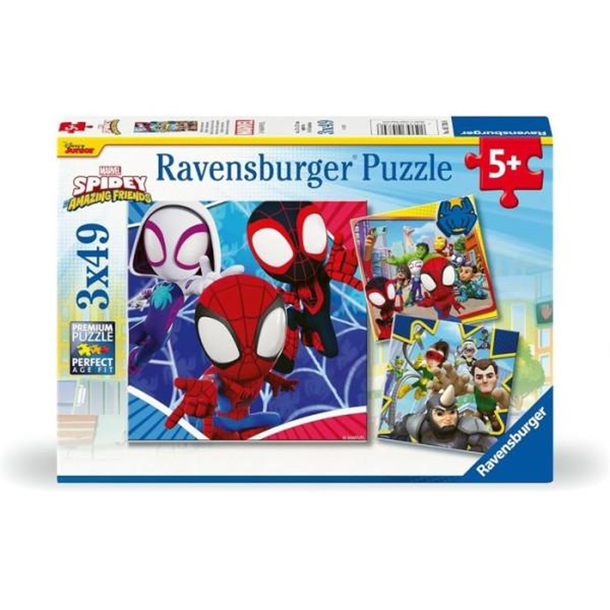 Voir la diapositive 2 : RAVENSBURGER Puzzles 3x49 pieces spidey, le lanceur de toile, spiderman, des 5 ans, 00005730, ravensburger