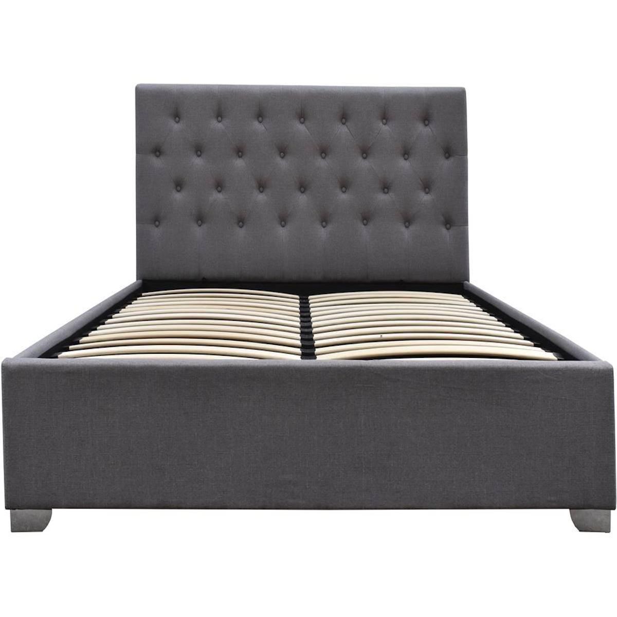 Habitat et Jardin Lit double avec coffre  Tino  - 140 × 190 cm - Gris