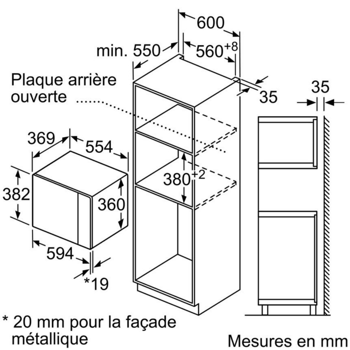 Neff Micro-ondes gril encastrable 25l 900w noir - hlagd53n0