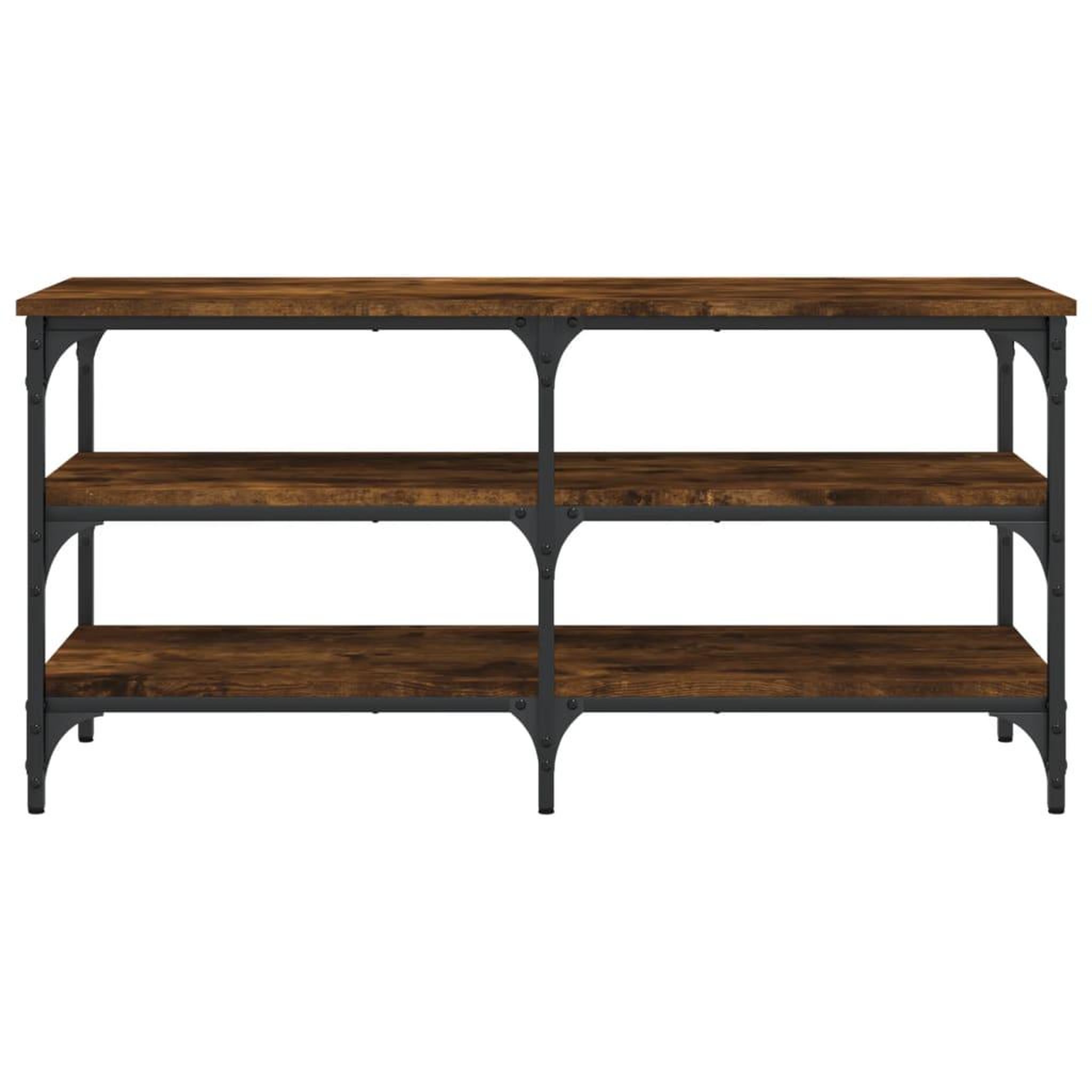 Voir la diapositive 5 : VIDAXL Banc a chaussures chene fume 100x38,5x49 cm bois d'ingenierie