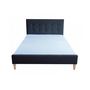 Voir la diapositive 2 : HomeStyle4U Lit double rembourré en tissu noir 140 x 200 cm - Élégance et confort pour votre chambre