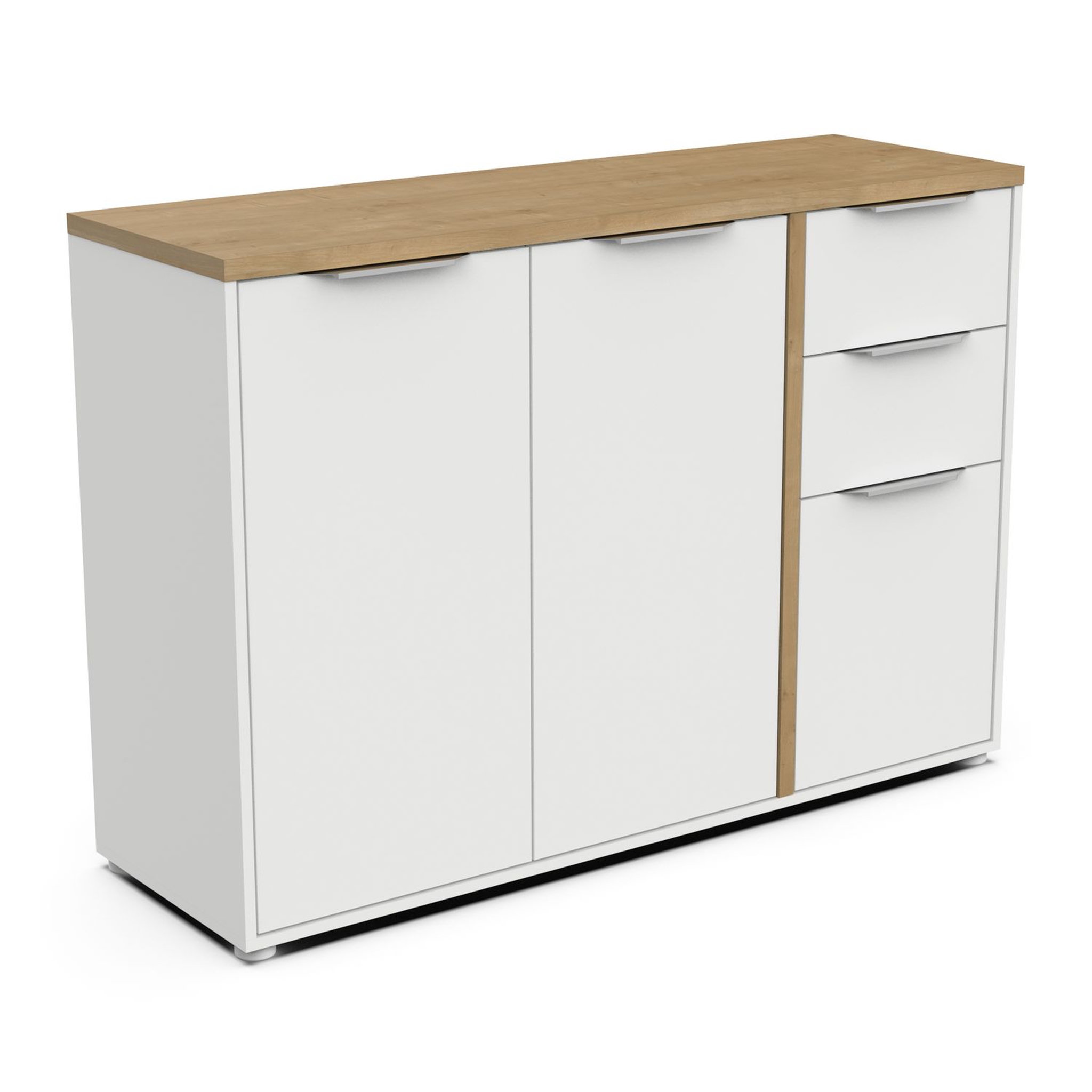 Voir la diapositive 4 : Buffet 3 portes 2 tiroirs L121 cm ILYES