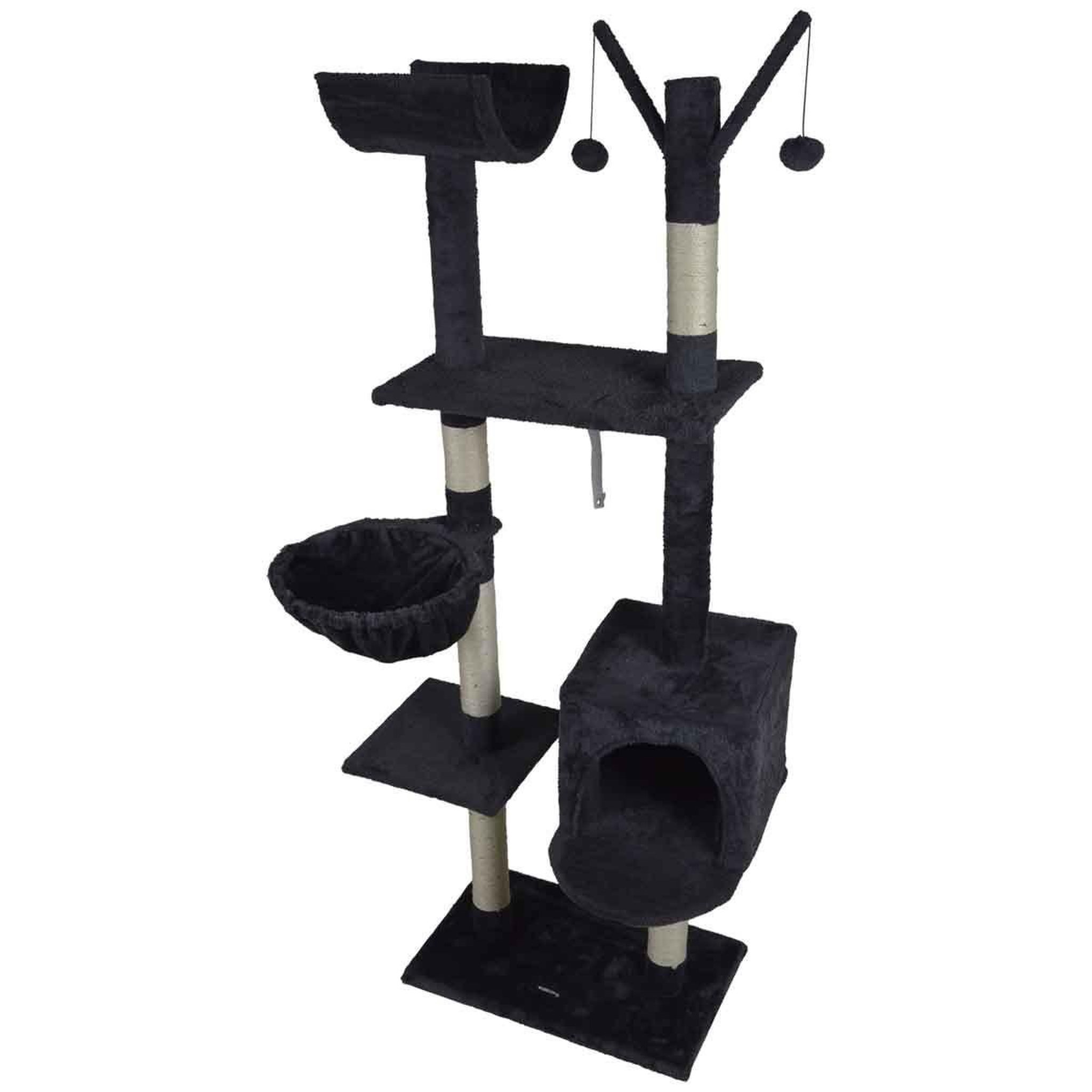 Voir la diapositive 1 : LOVE STORY Arbre à Chat  4 Plateformes  160cm Anthracite