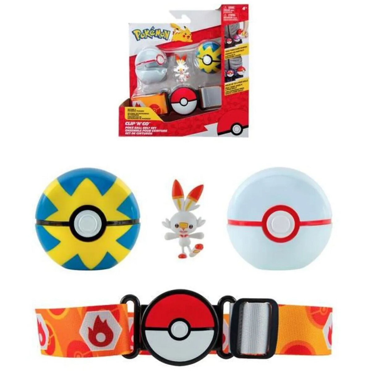 BANDAI Ceinture Pokémon Poké ball, Nest ball et Bulbizarre