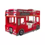 Vipack Lit superposé 90x200 Bus Londonien sommier inclus et Armoire 2 portes Car Beds - Rouge