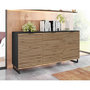 Voir la diapositive 1 : BEST MOBILIER Olympie - buffet bas - effet bois et noir - 150 cm