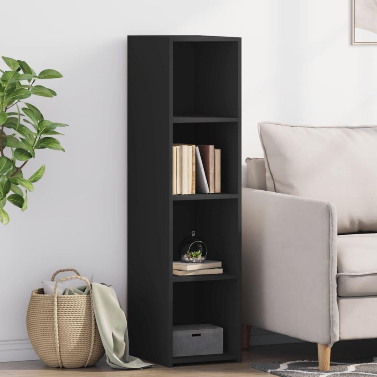 VIDAXL Buffet noir 30x41x124 cm bois d'ingenierie