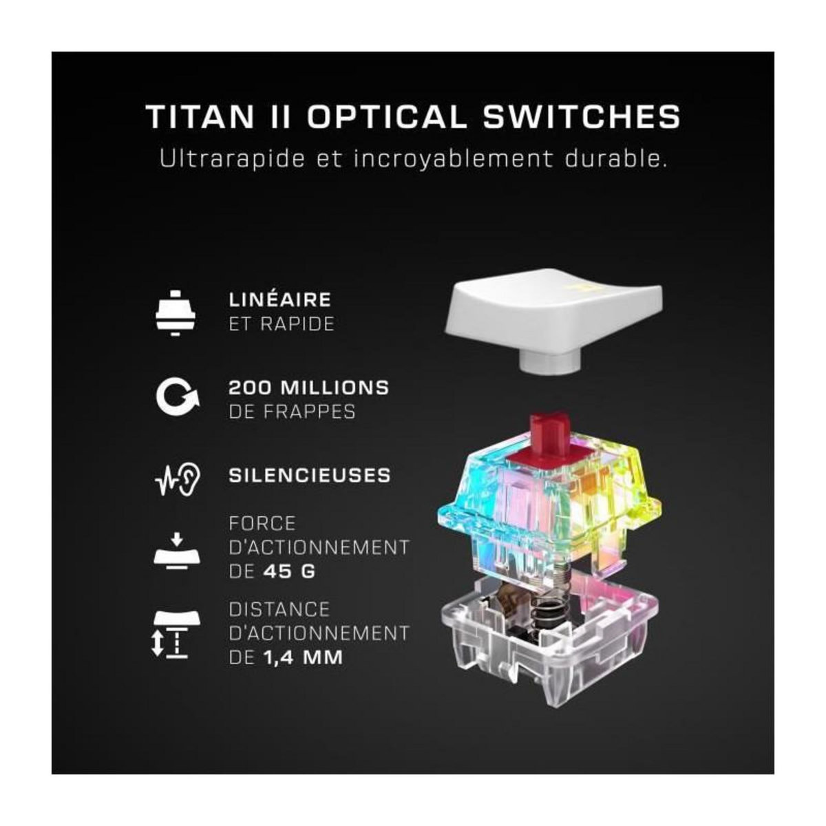 Turtle Beach Clavier gamer Vulcan II Mini Blanc Linear FR