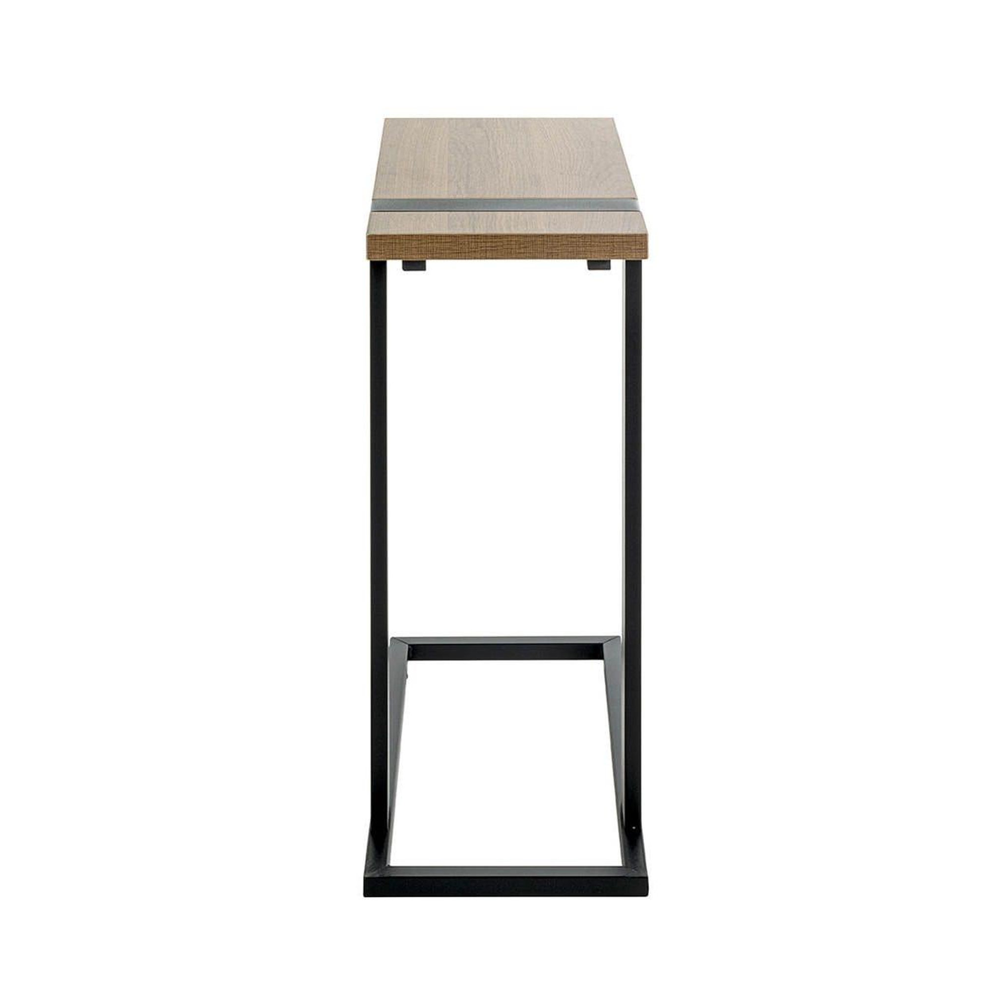 Voir la diapositive 3 : Paris Prix Table d'Appoint  Miranda  64cm Chêne Foncé & Noir