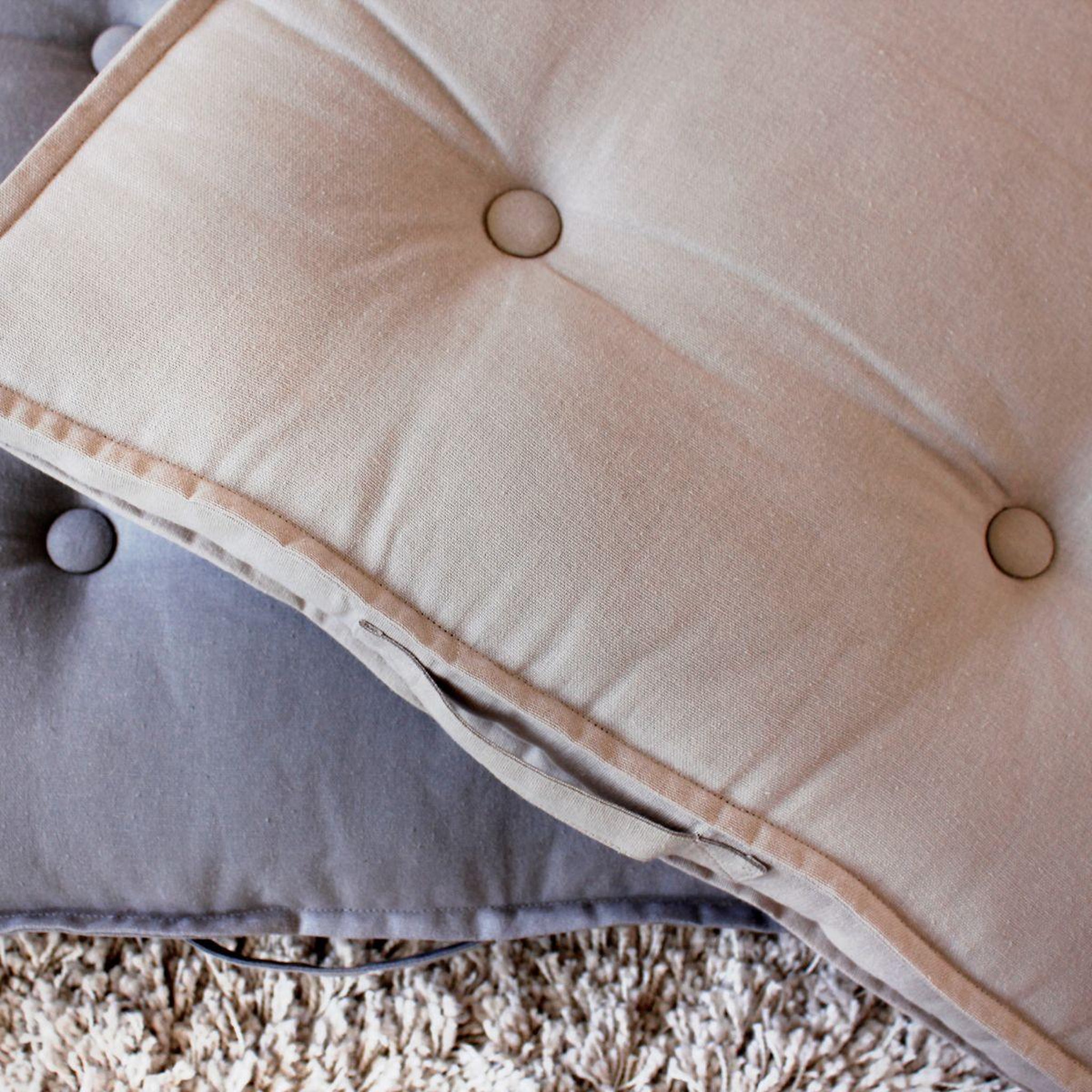 Voir la diapositive 4 : ENJOY HOME Coussin de Sol Uni  Panama  50x50cm Naturel