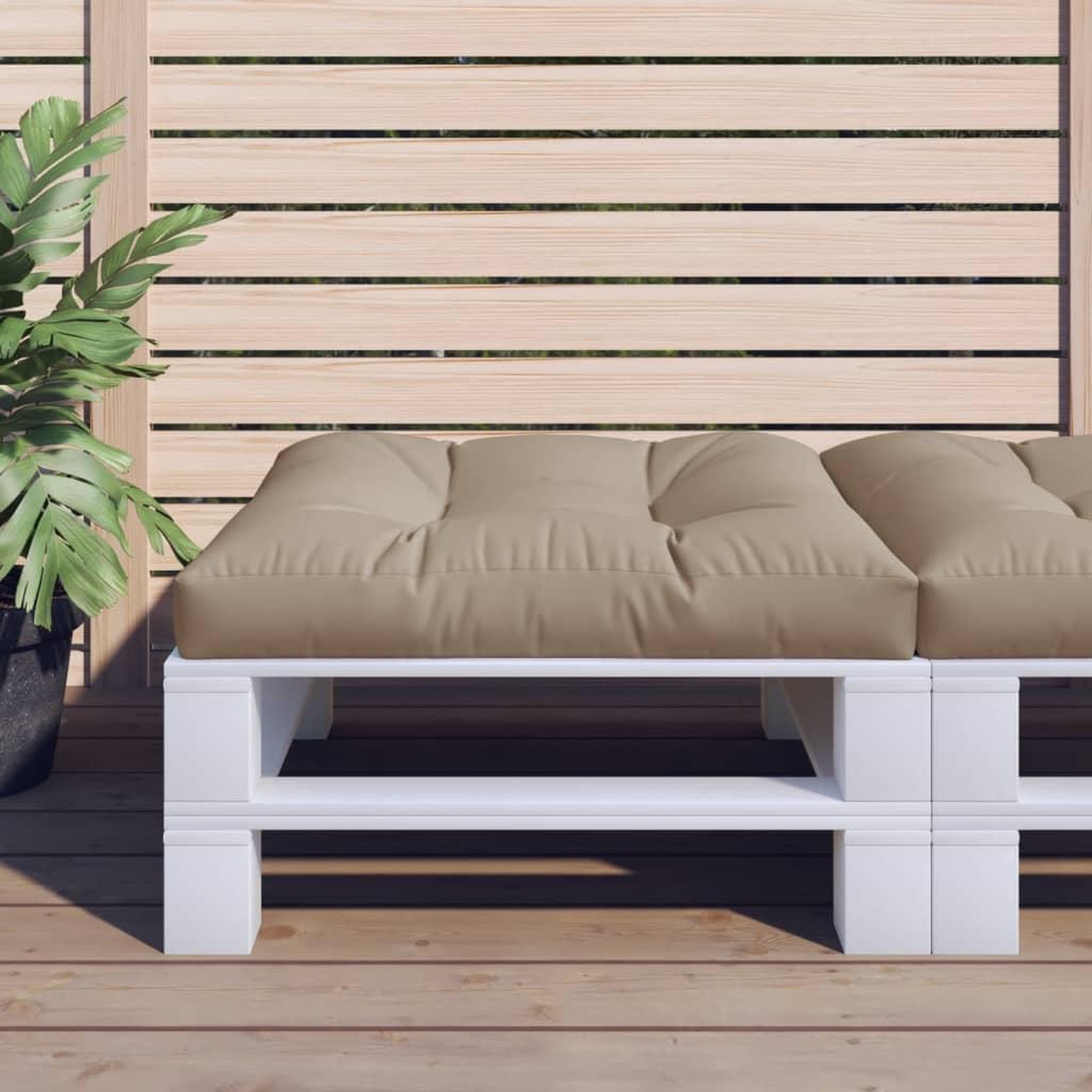 VIDAXL Coussin de palette taupe 80x80x12 cm tissu