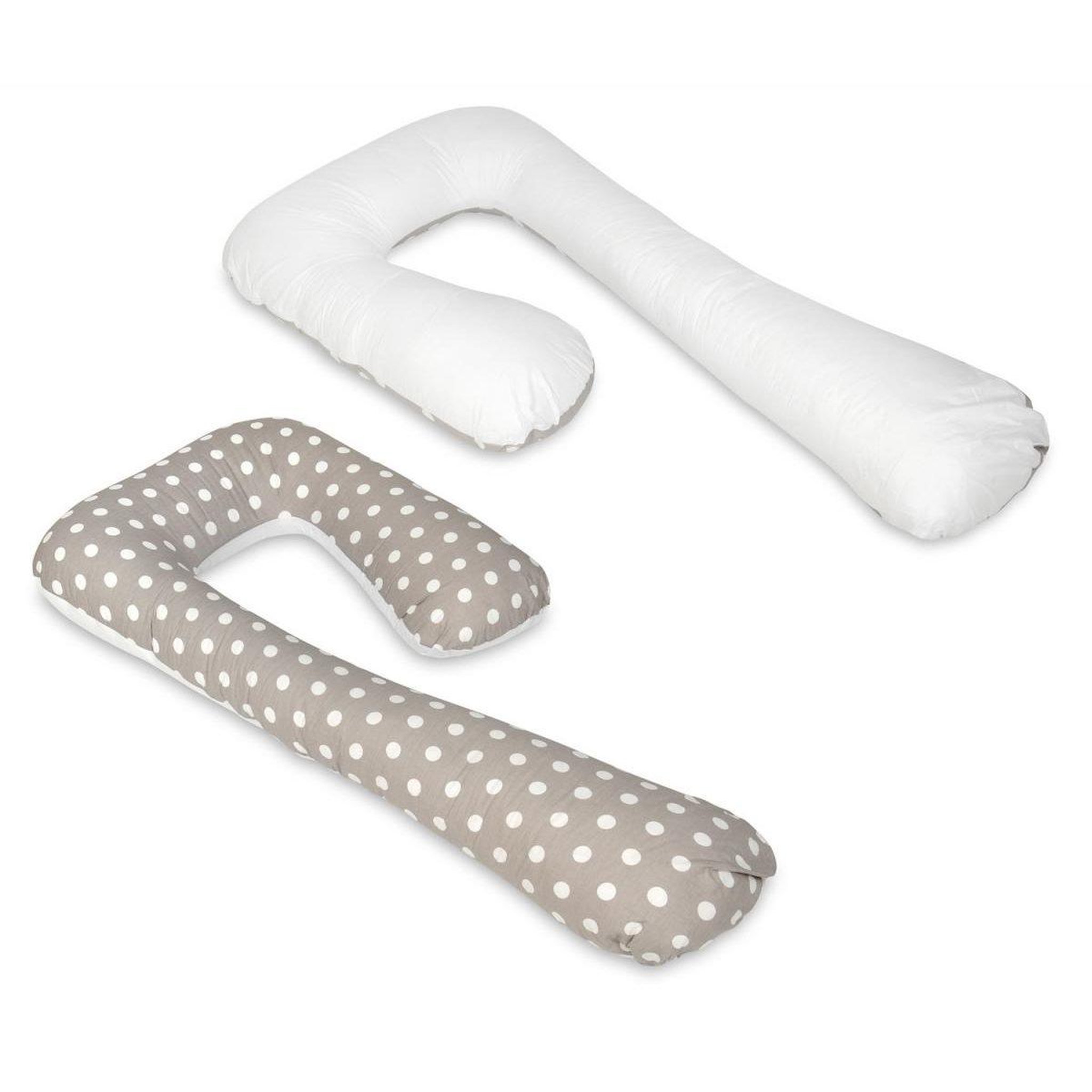 VELINDA Coussin d'accouchement pre/post natal pois sur fond gris – blanc