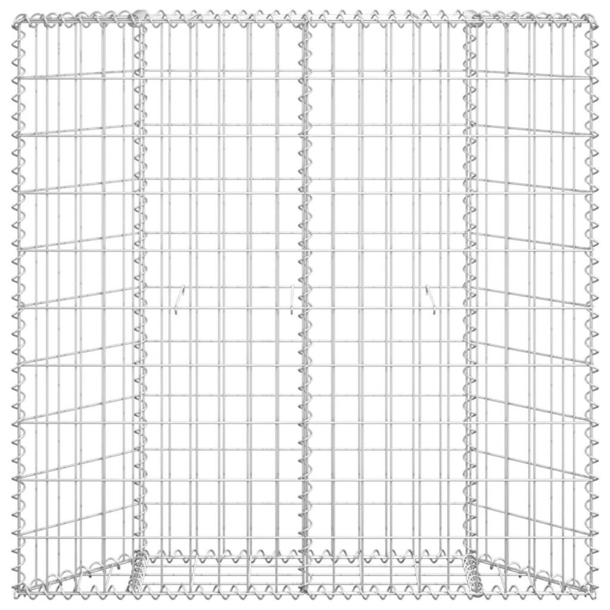 VIDAXL Lit sureleve a gabion en trapeze Acier galvanise 100x20x100 cm