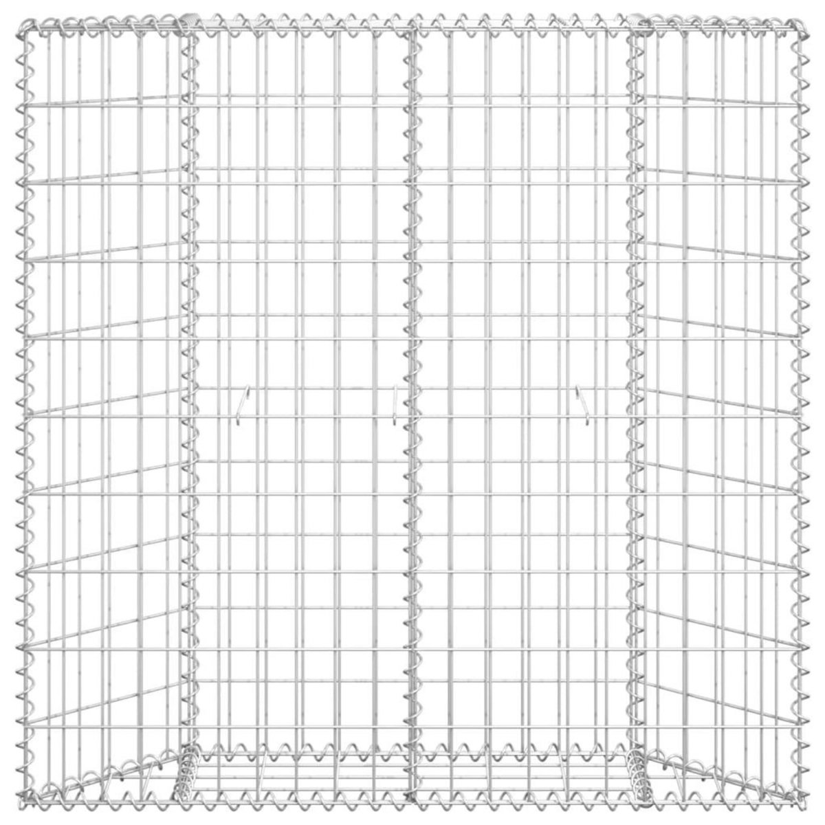 VIDAXL Lit sureleve a gabion en trapeze Acier galvanise 100x20x100 cm