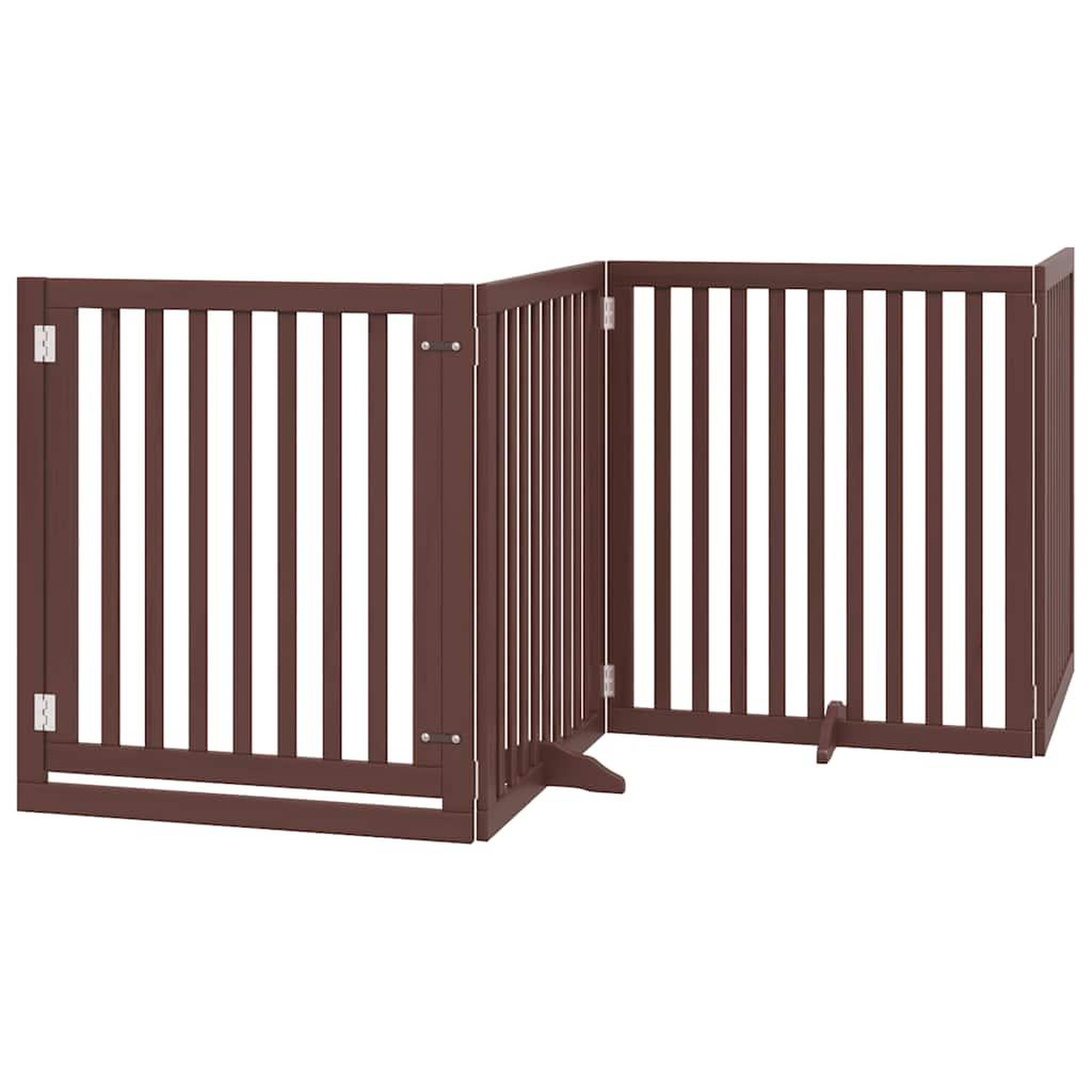 Voir la diapositive 3 : VIDAXL Barriere pour chien avec porte pliable 6 panneaux bois peuplier