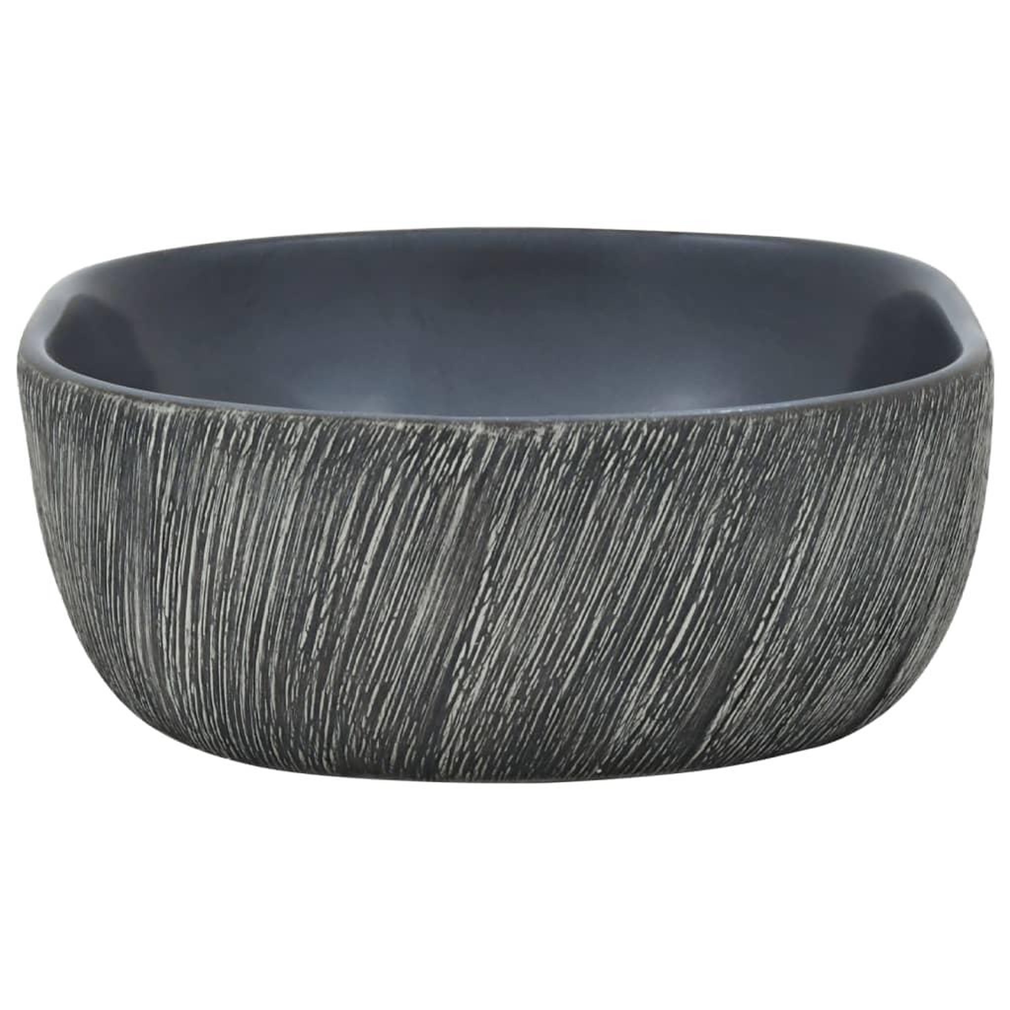 Voir la diapositive 5 : VIDAXL Vasque a poser noir et gris ovale 47x33x13 cm ceramique