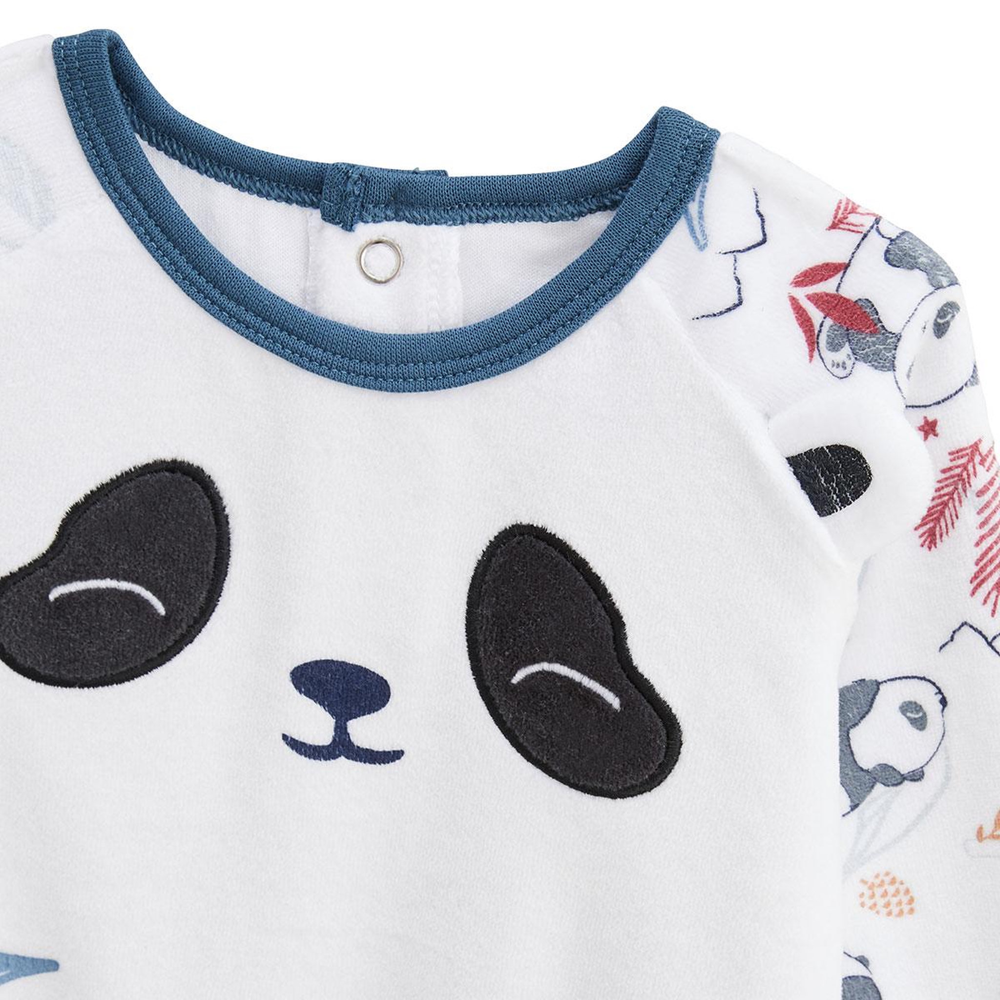 Voir la diapositive 2 : Petit Béguin Pyjama enfant 2 pièces en velours avec pieds retroussables Tao