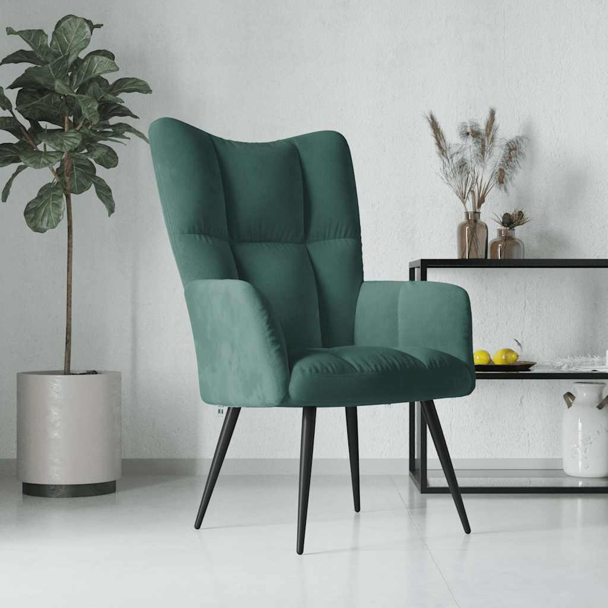 VIDAXL Chaise de relaxation Vert fonce Velours