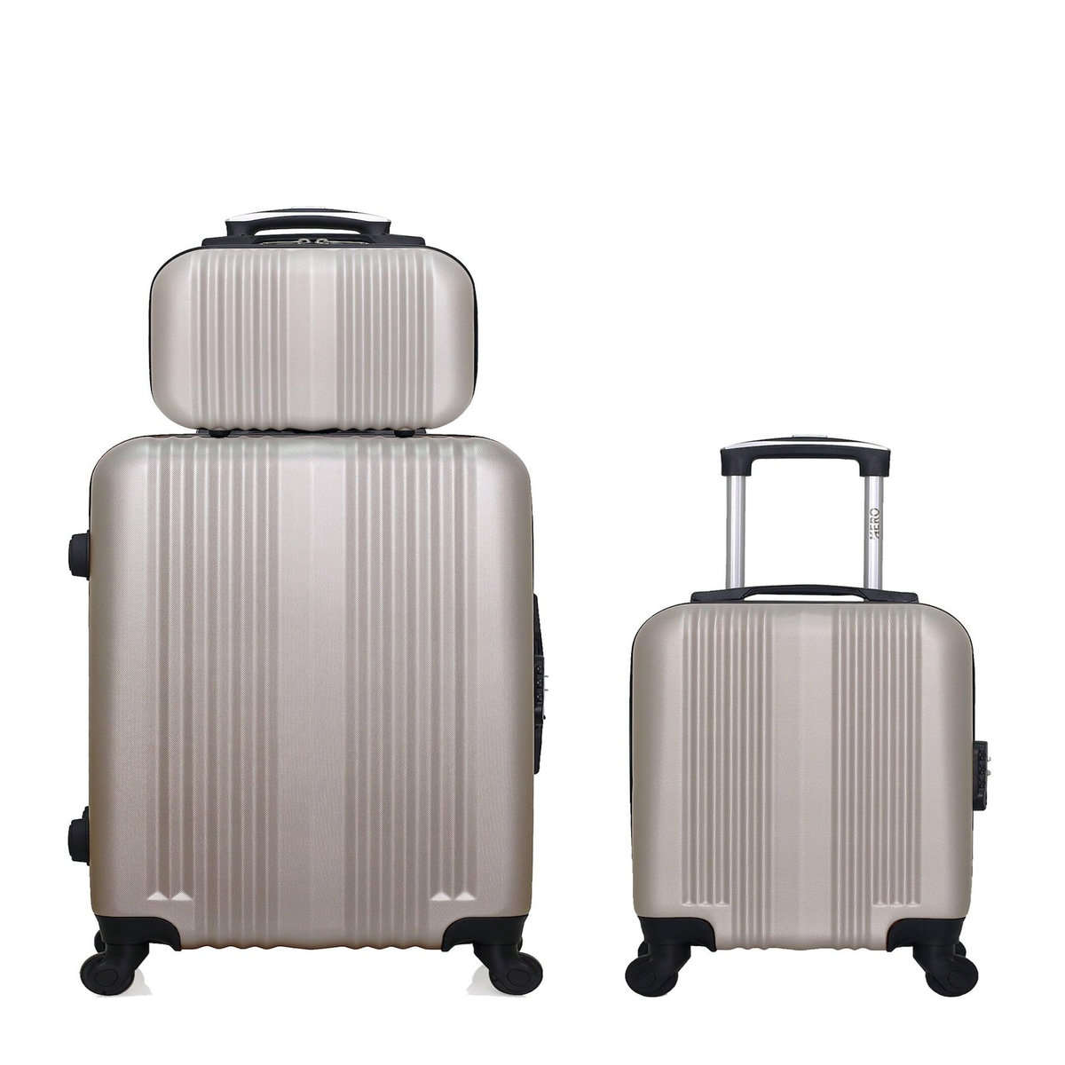HERO HERO - Lot de 3 - Valise Weekend, valise cabine XXS et vanity LIPARI