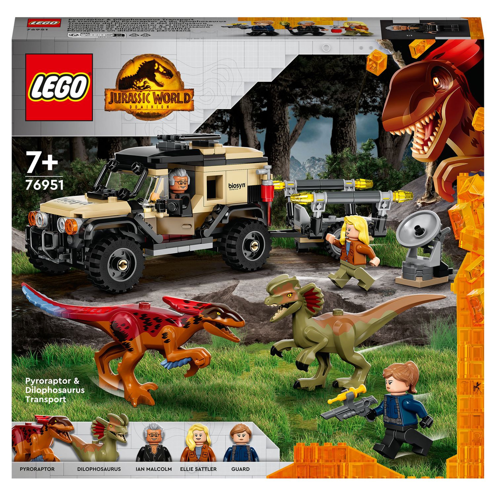 Voir la diapositive 1 : LEGO Jurassic World 76951 Le Transport du Pyroraptor et du Dilophosaurus, Jouet 