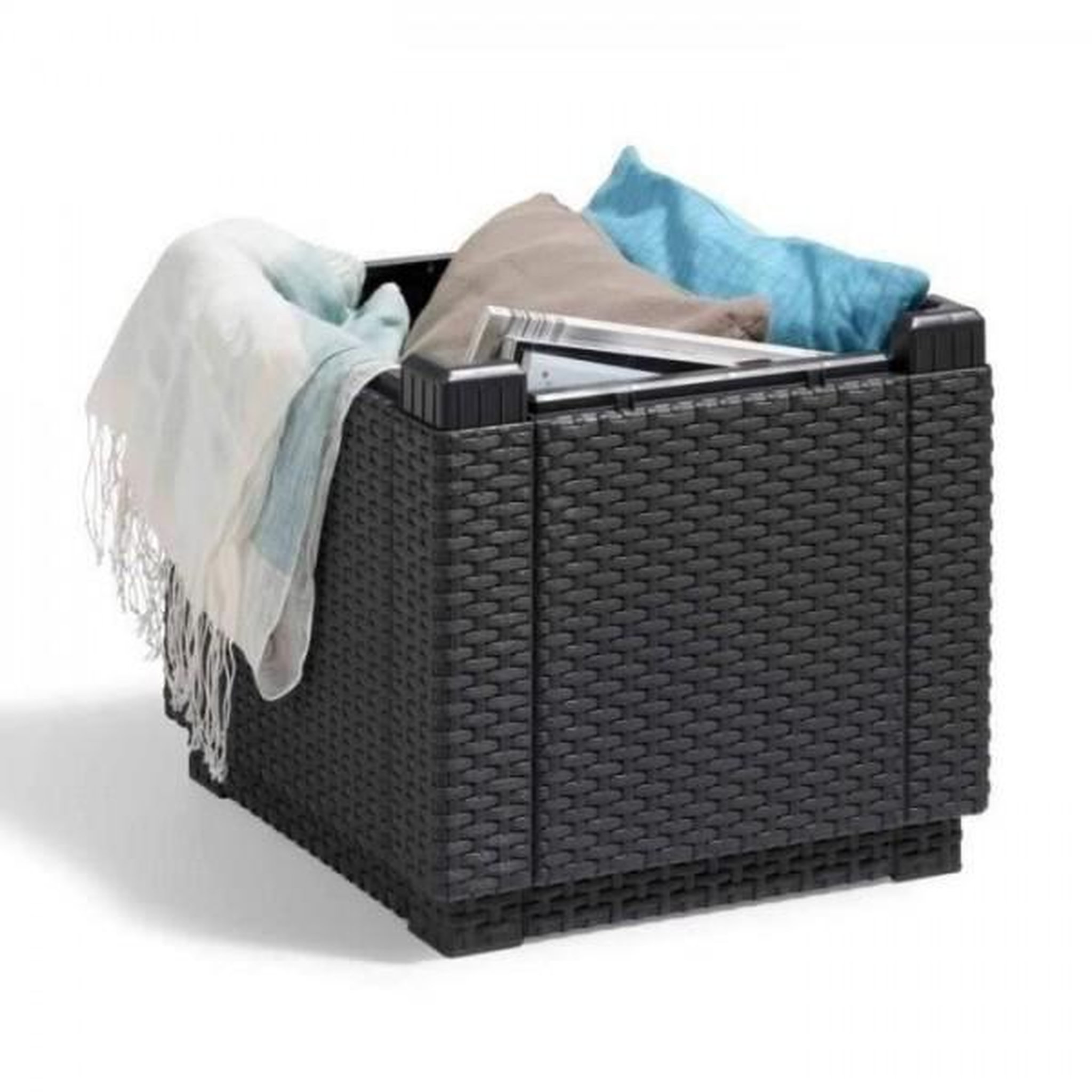 Voir la diapositive 3 : ALLIBERT by KETER Keter Pouf de rangement Cube Graphite 213816 422801