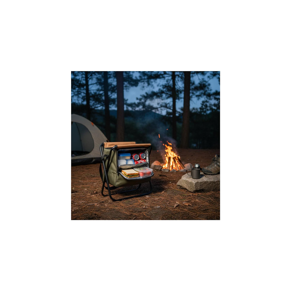 Koh Lanta Siège de camping pliable - Koh Lanta - Compartiment avec sac isotherme