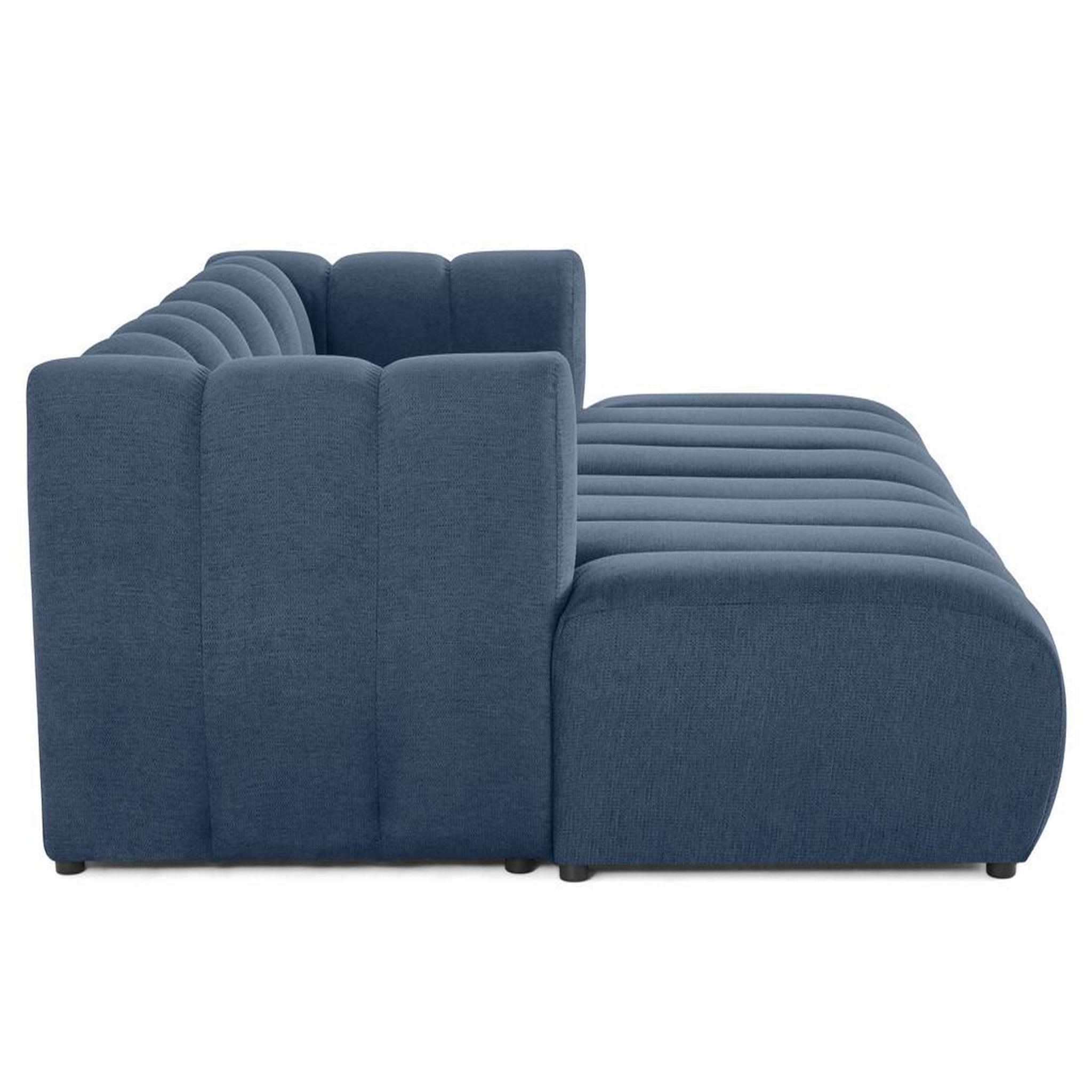 Voir la diapositive 5 : LISA DESIGN Debbie - canapé modulable droit 3 places avec double méridienne - assise profonde - en tissu texturé