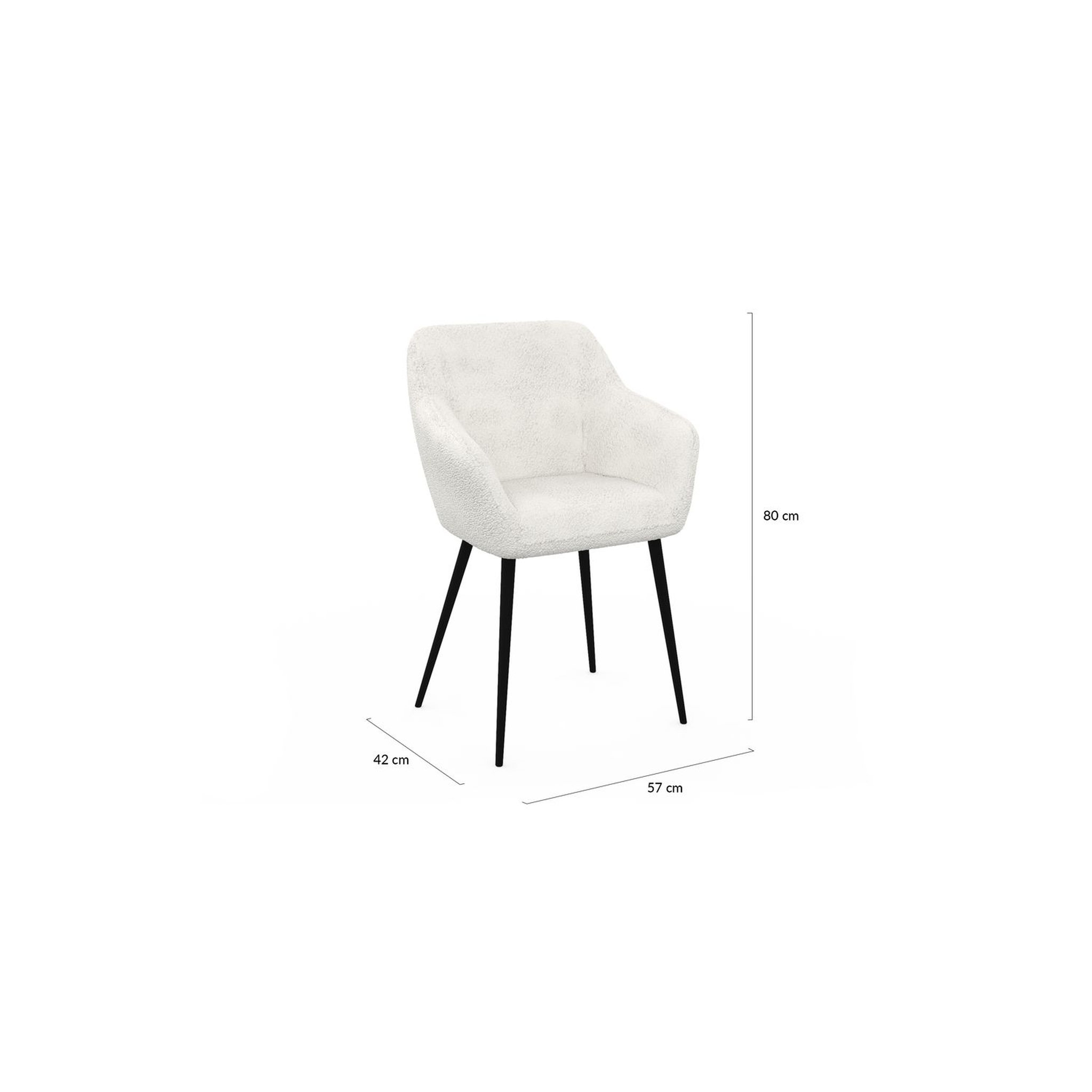Voir la diapositive 3 : Lot de 2 chaises tissu bouclette JULIE