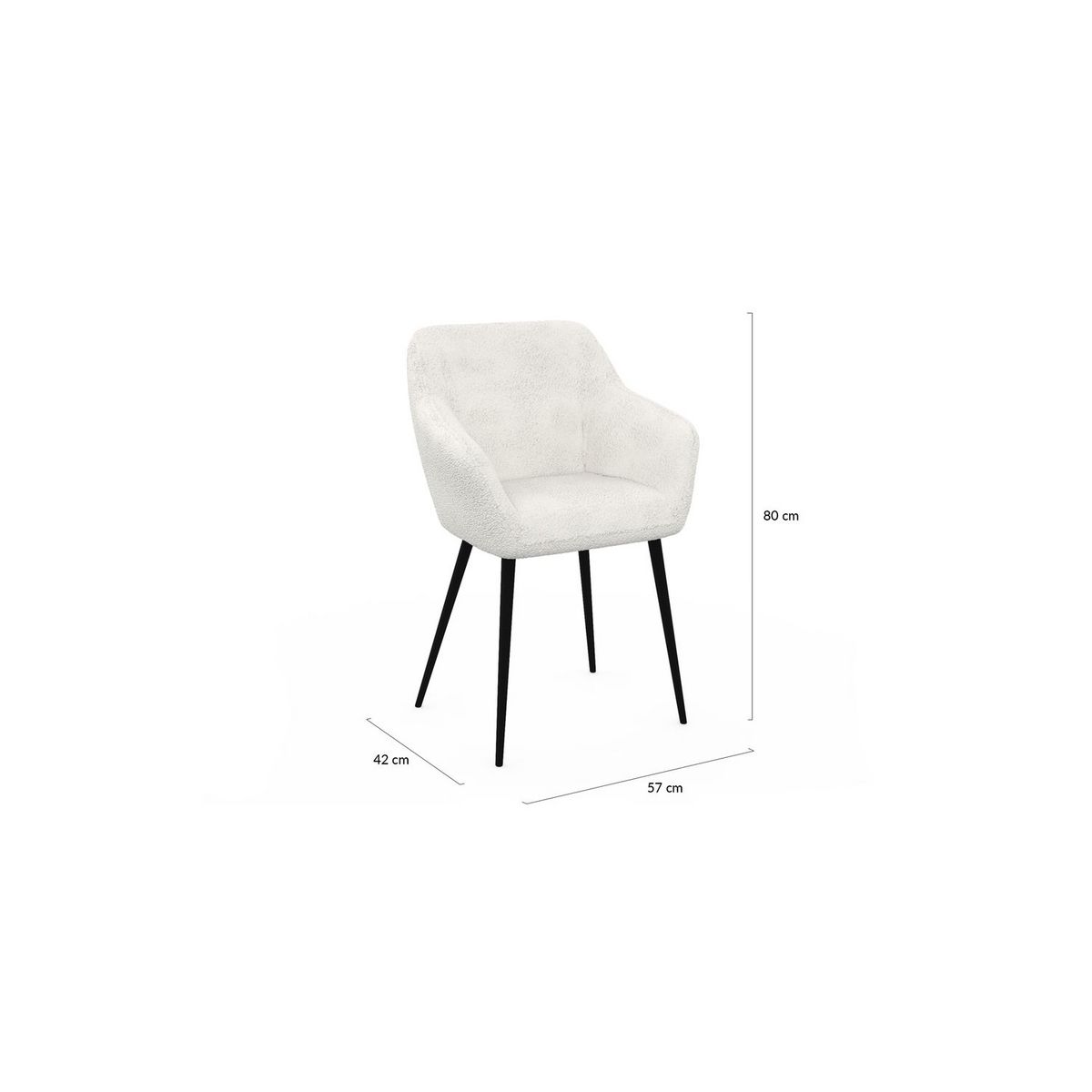 Lot de 2 chaises tissu bouclette JULIE