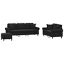 Voir la diapositive 2 : VIDAXL Ensemble de canapes 3 pcs avec coussins noir velours