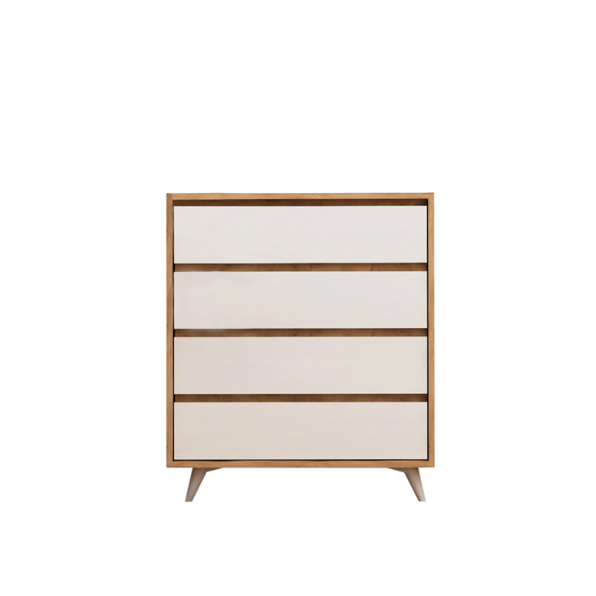 CONCEPT USINE Commode à 4 tiroirs bois et blanc LODZ