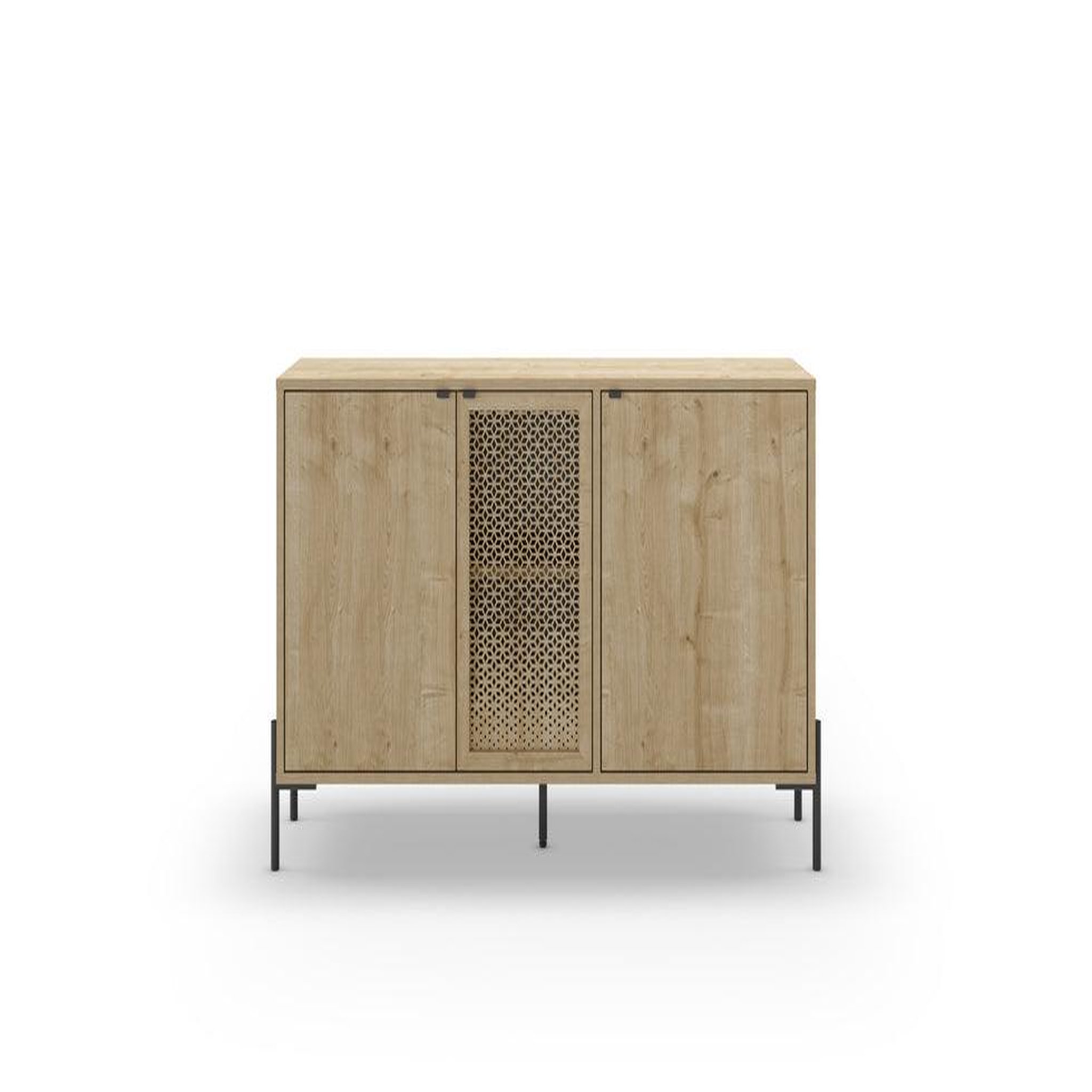 CASANOVA PARIS Stera - buffet 3 portes 125cm en mélamine - chêne clair