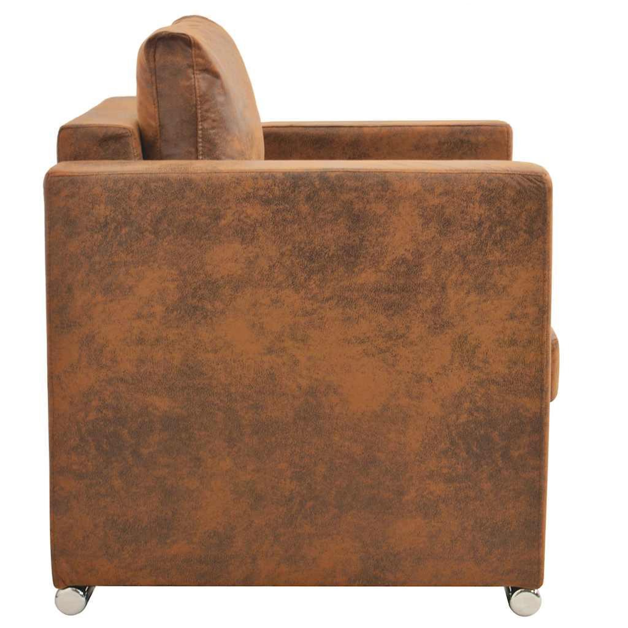 Voir la diapositive 3 : VIDAXL Fauteuil marron 82 x 73 x 82 cm en similicuir suede