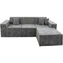 Voir la diapositive 1 : Habitat et Jardin Canapé droit modulable avec ottoman en tissu texturé  Lusso  - 4 places - Gris