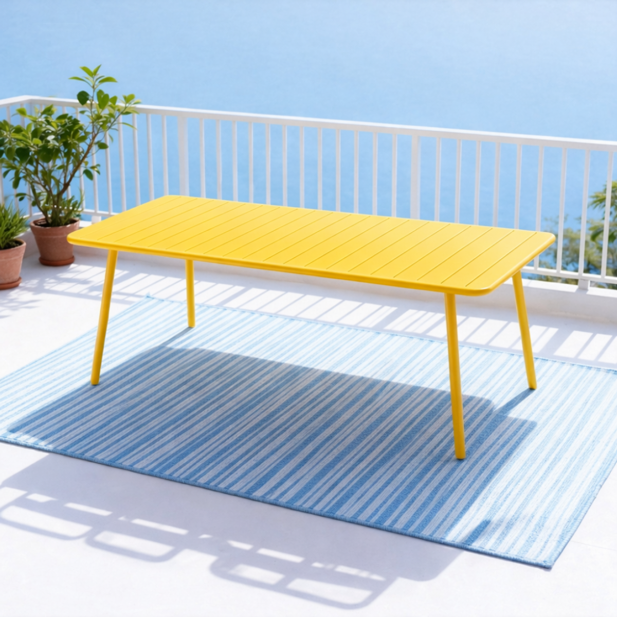 CONCEPT USINE Table de jardin 10-12 places 234cm jaune BERGAME