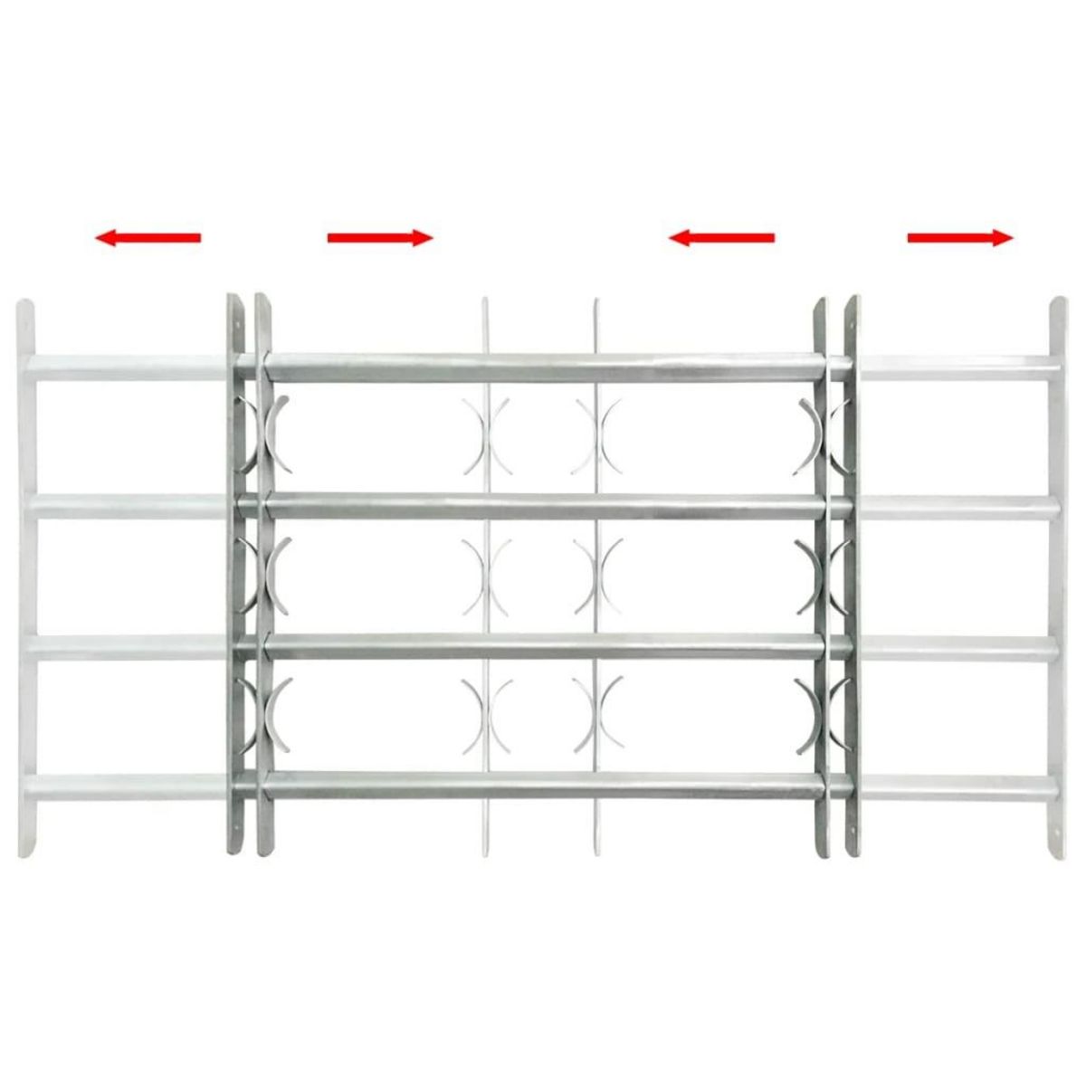VIDAXL Grille reglable de securite de fenetres et 4 barres 1000-1500mm