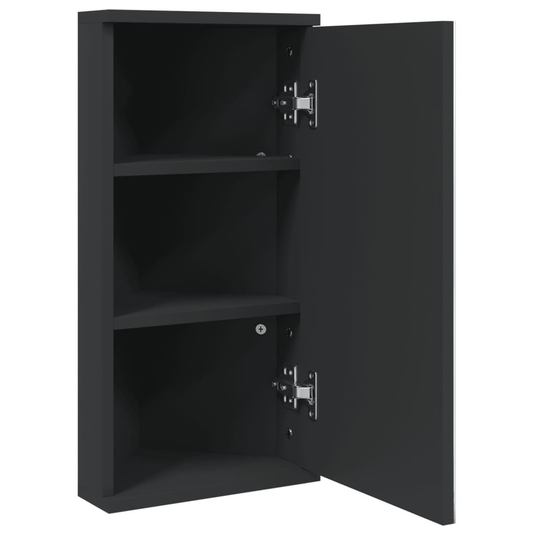 Voir la diapositive 4 : VIDAXL Armoire de bain a miroir d'angle noir 30x24x60 cm