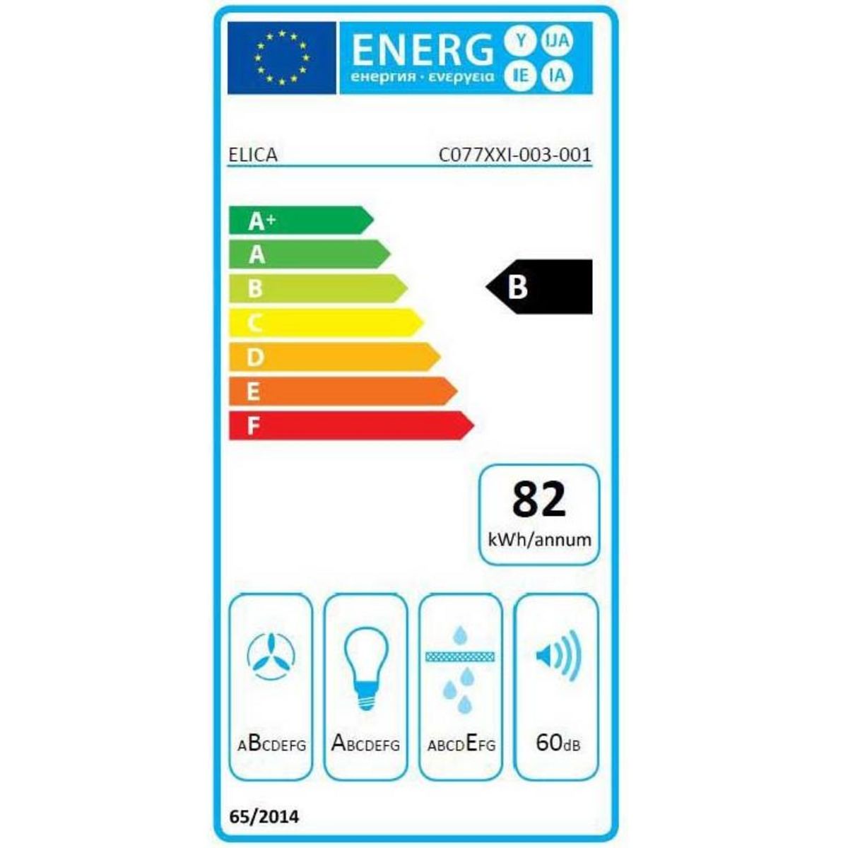 ELICA Hotte décorative inclinée 90cm 713m3/h blanc - prf0119829