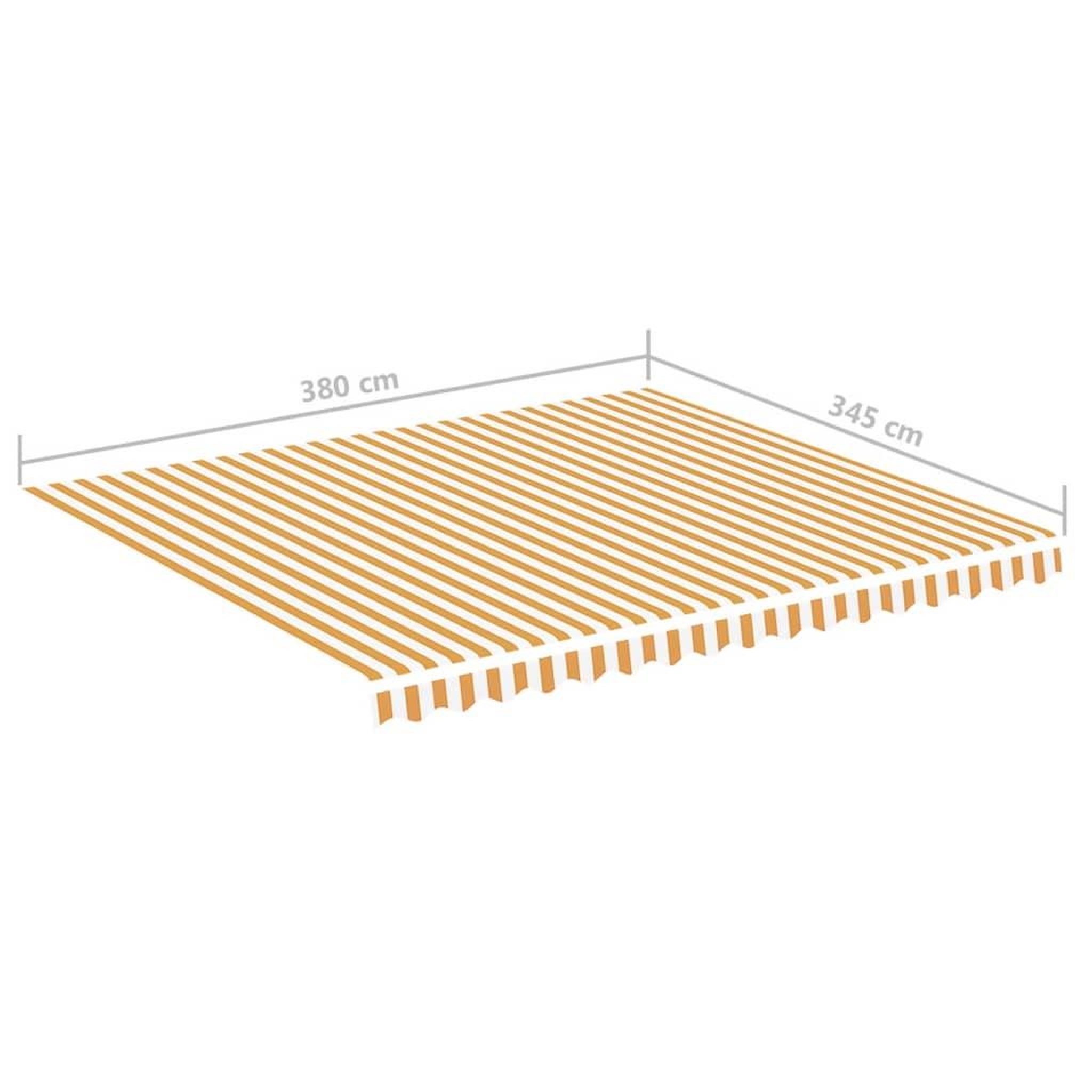 Voir la diapositive 6 : VIDAXL Tissu de remplacement pour auvent Jaune et blanc 4x3,5 m