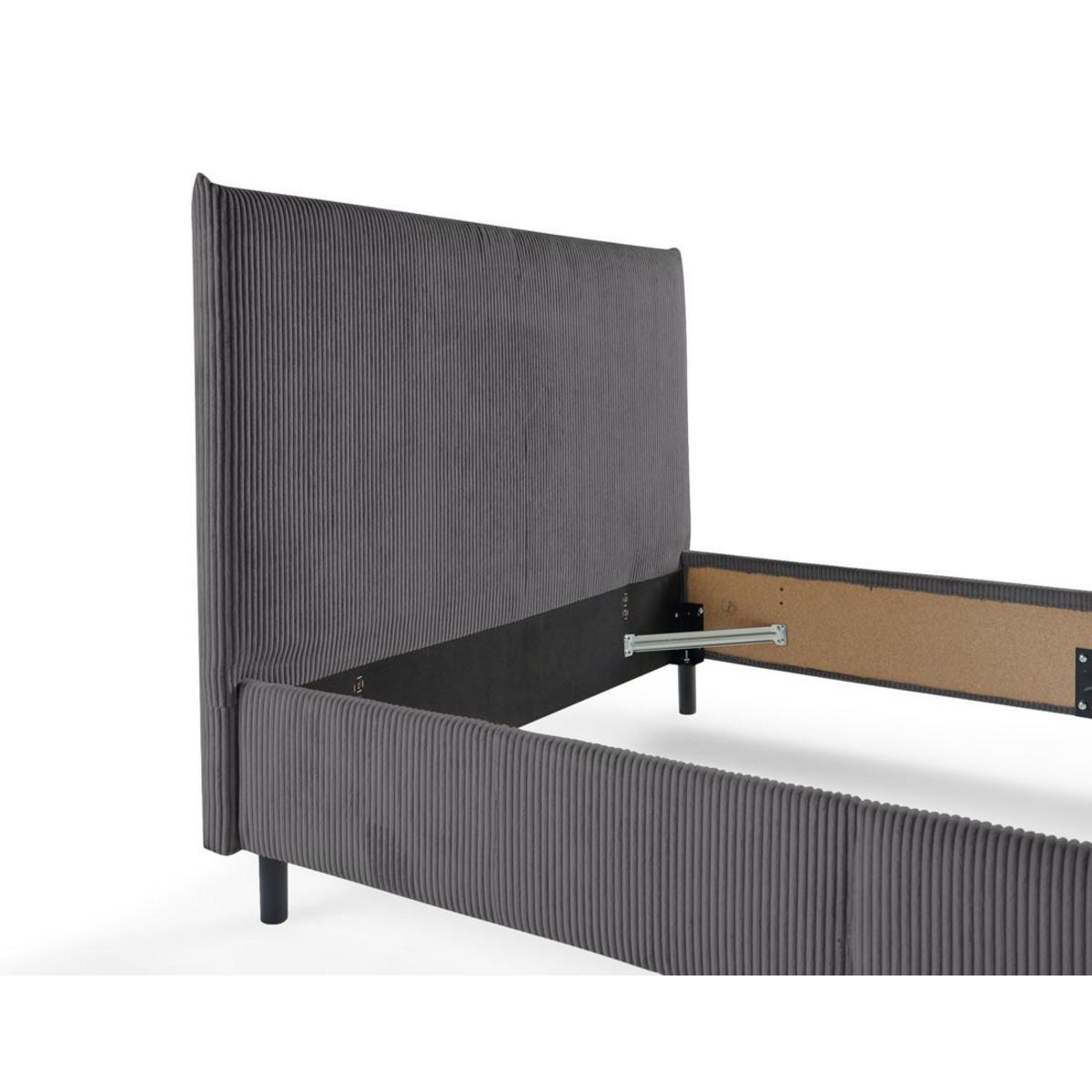 BEST MOBILIER Botticelli - cadre de lit - 160x200 - en velours côtelé