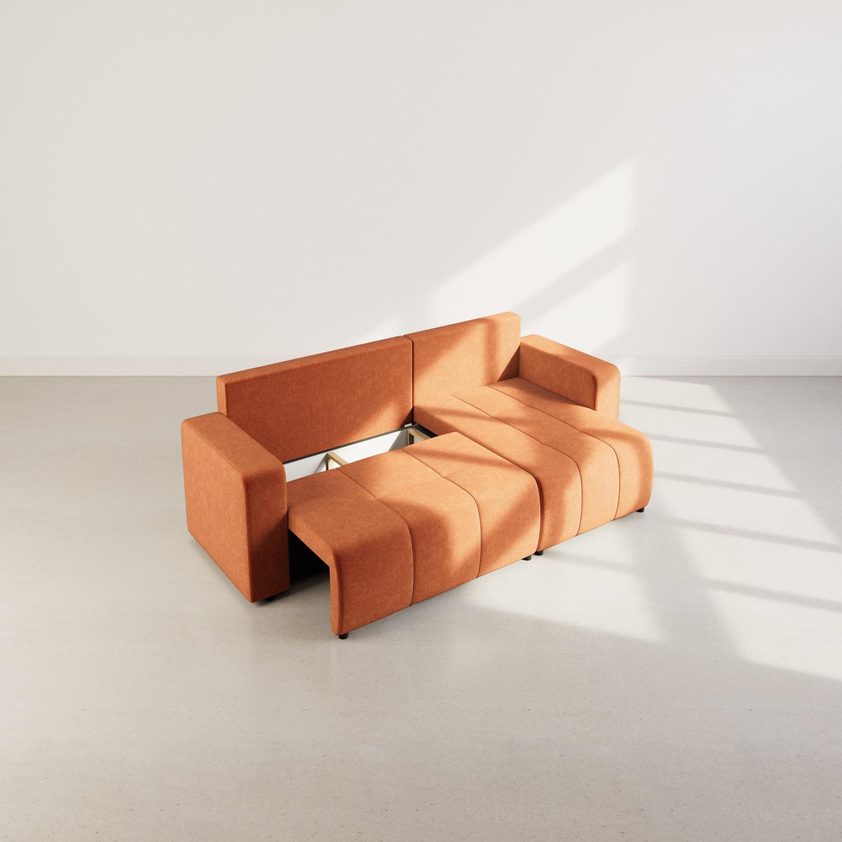 BEST MOBILIER Nicole - canapé d'angle réversible 5 places convertible avec coffre en tissu