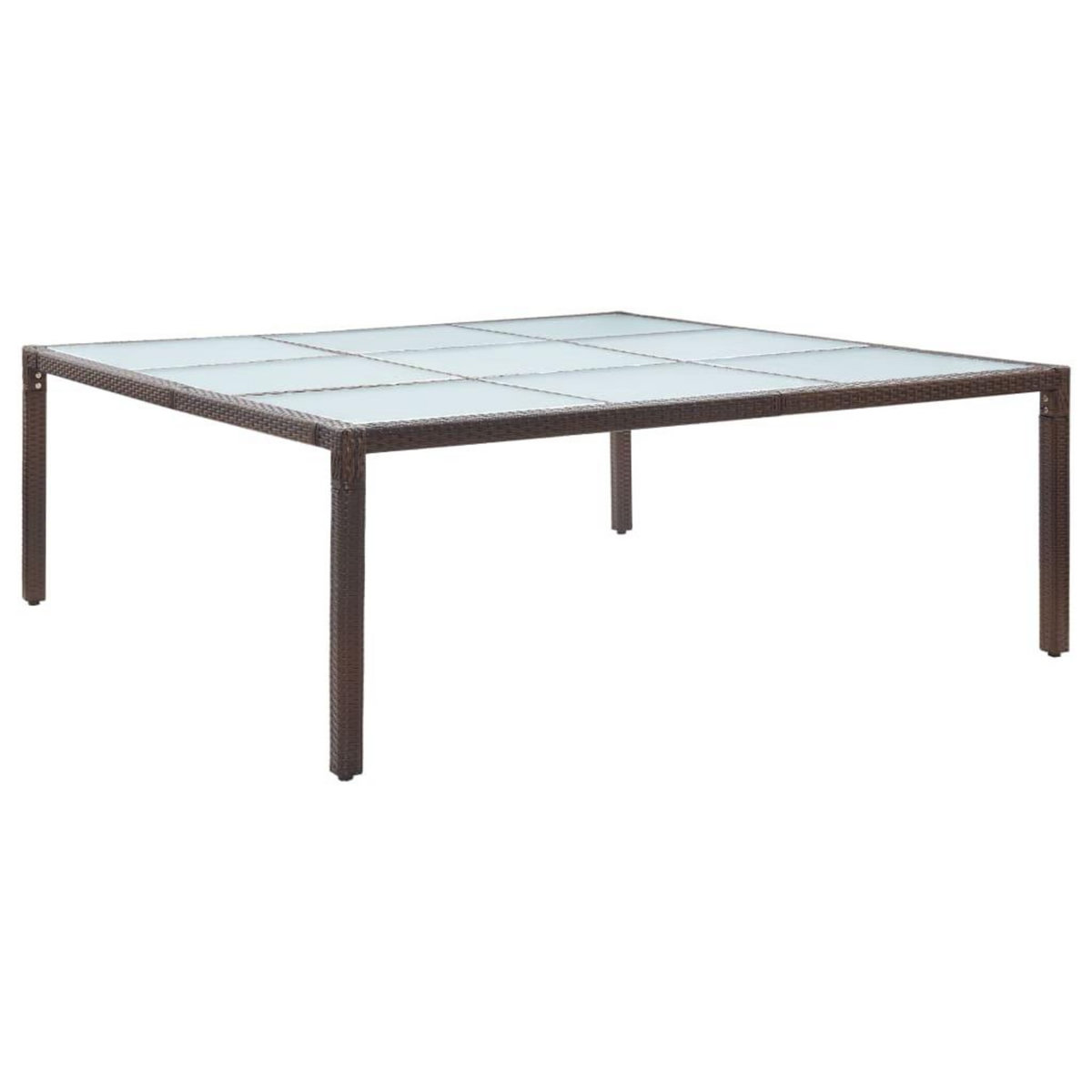 VIDAXL Table a manger de jardin Marron 200x200x74 cm Resine tressee