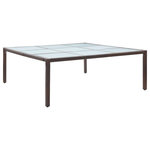 VIDAXL Table a manger de jardin Marron 200x200x74 cm Resine tressee