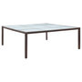 Voir la diapositive 1 : VIDAXL Table a manger de jardin Marron 200x200x74 cm Resine tressee