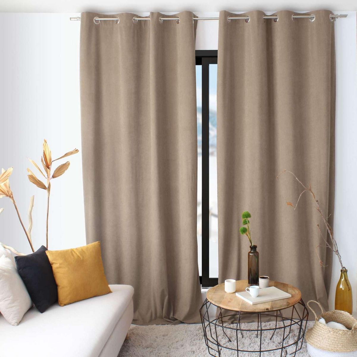 TOILINUX Rideau en velours Heaven