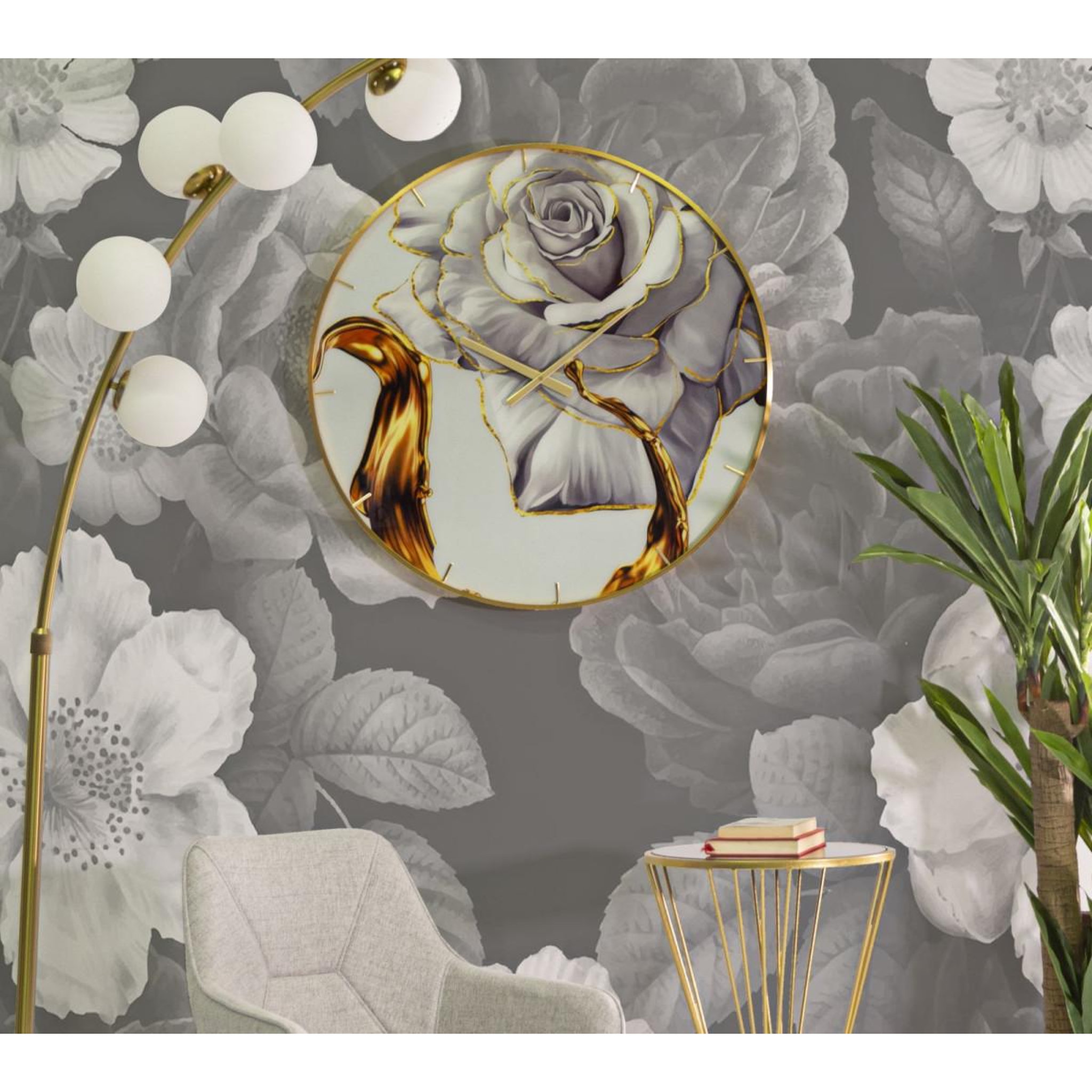 Voir la diapositive 5 : Paris Prix Horloge murale en verre  rose  60cm multicolore