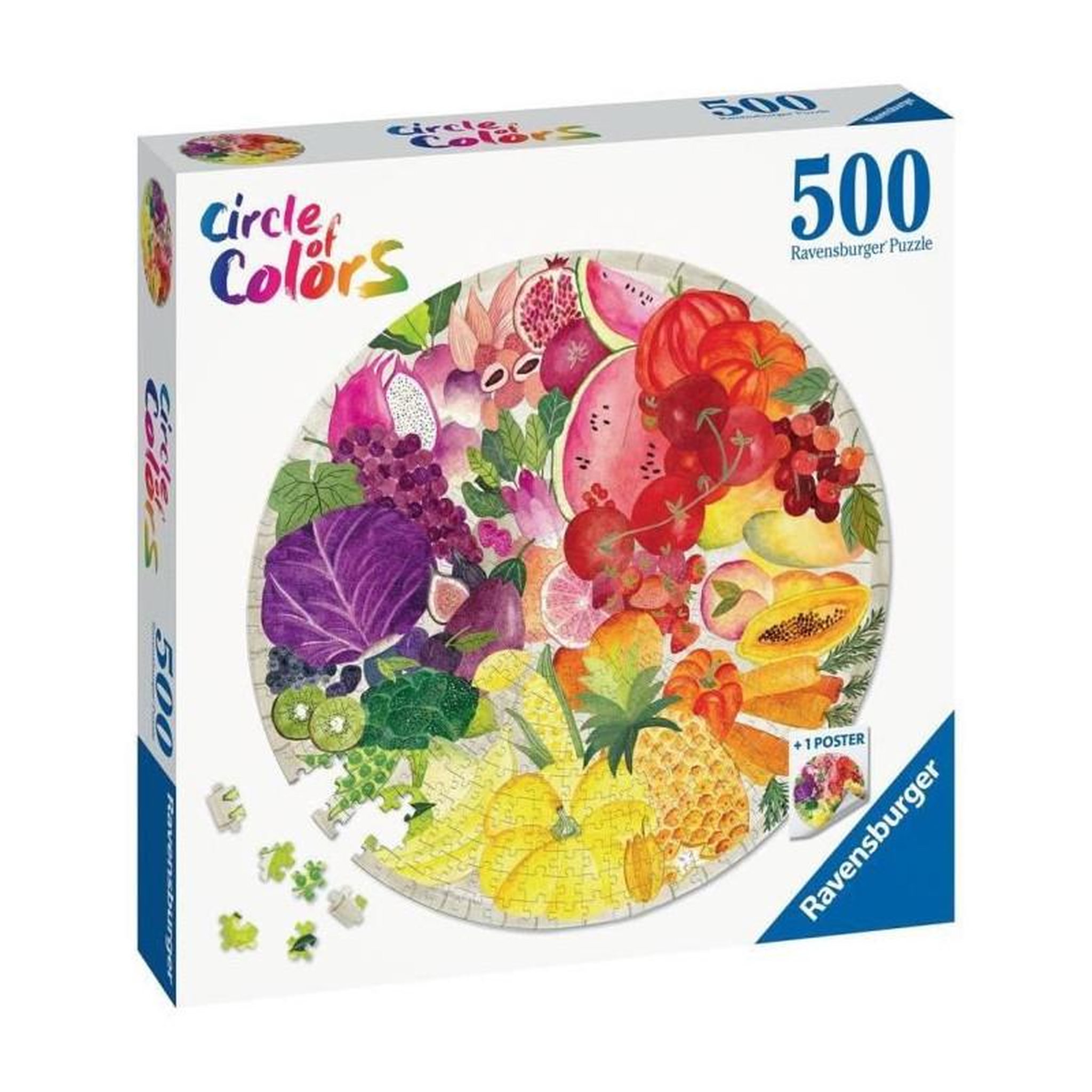 RAVENSBURGER Puzzle adulte 500 pièces Circle of Colors - Fruits et légumes - Ravensburger